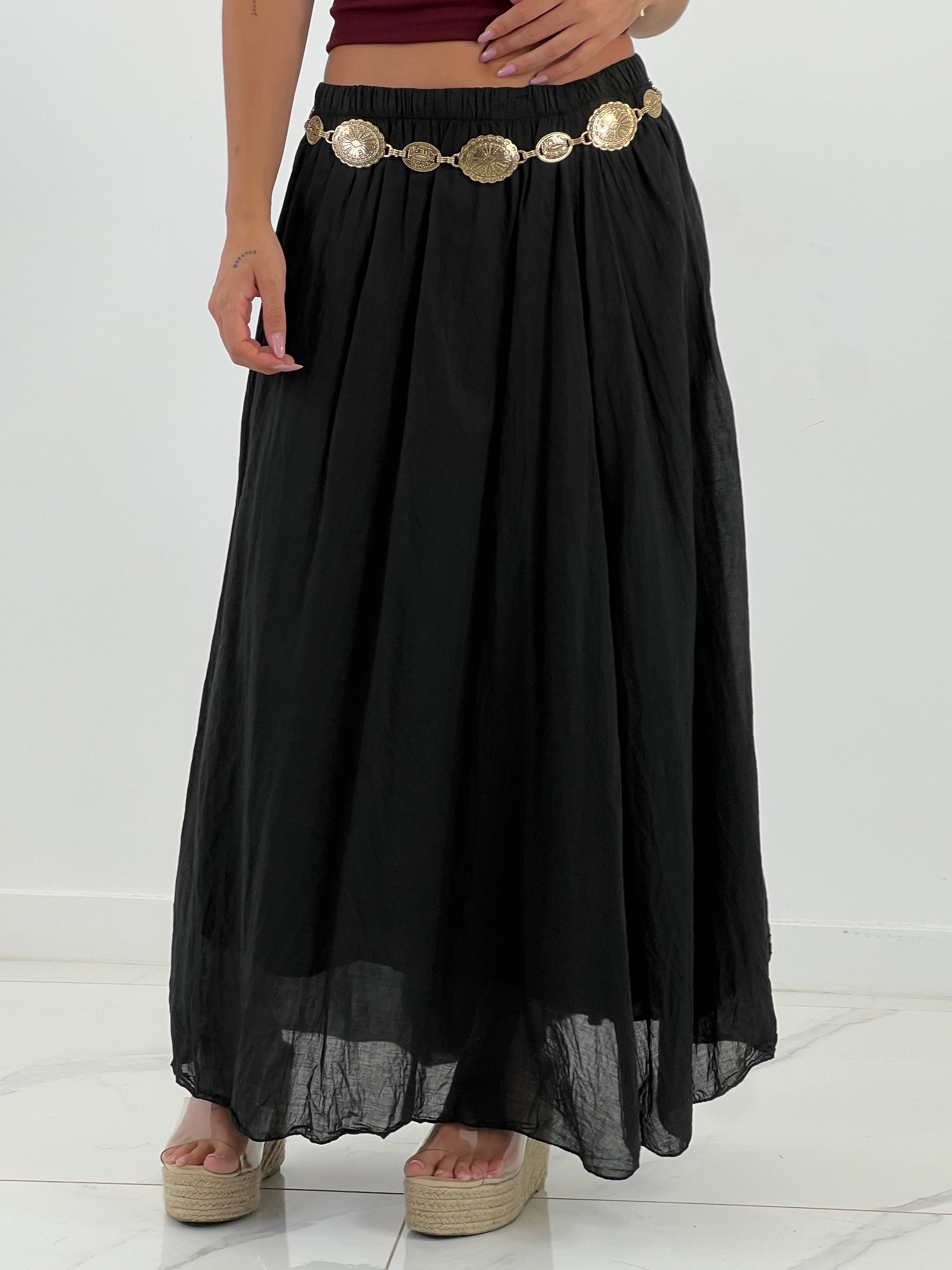 Falda llarga arrugada