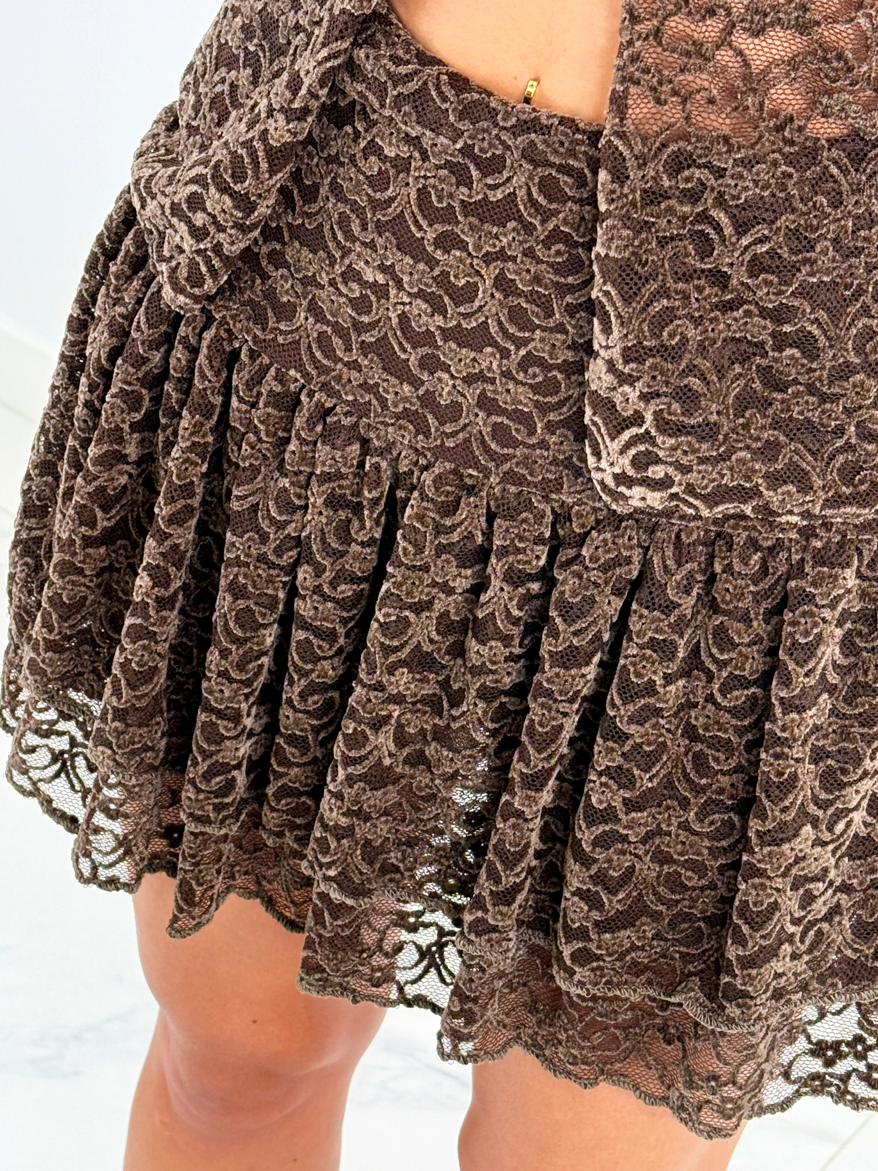 Falda volantes encaje terciopelo - Zebra&Maduixa®