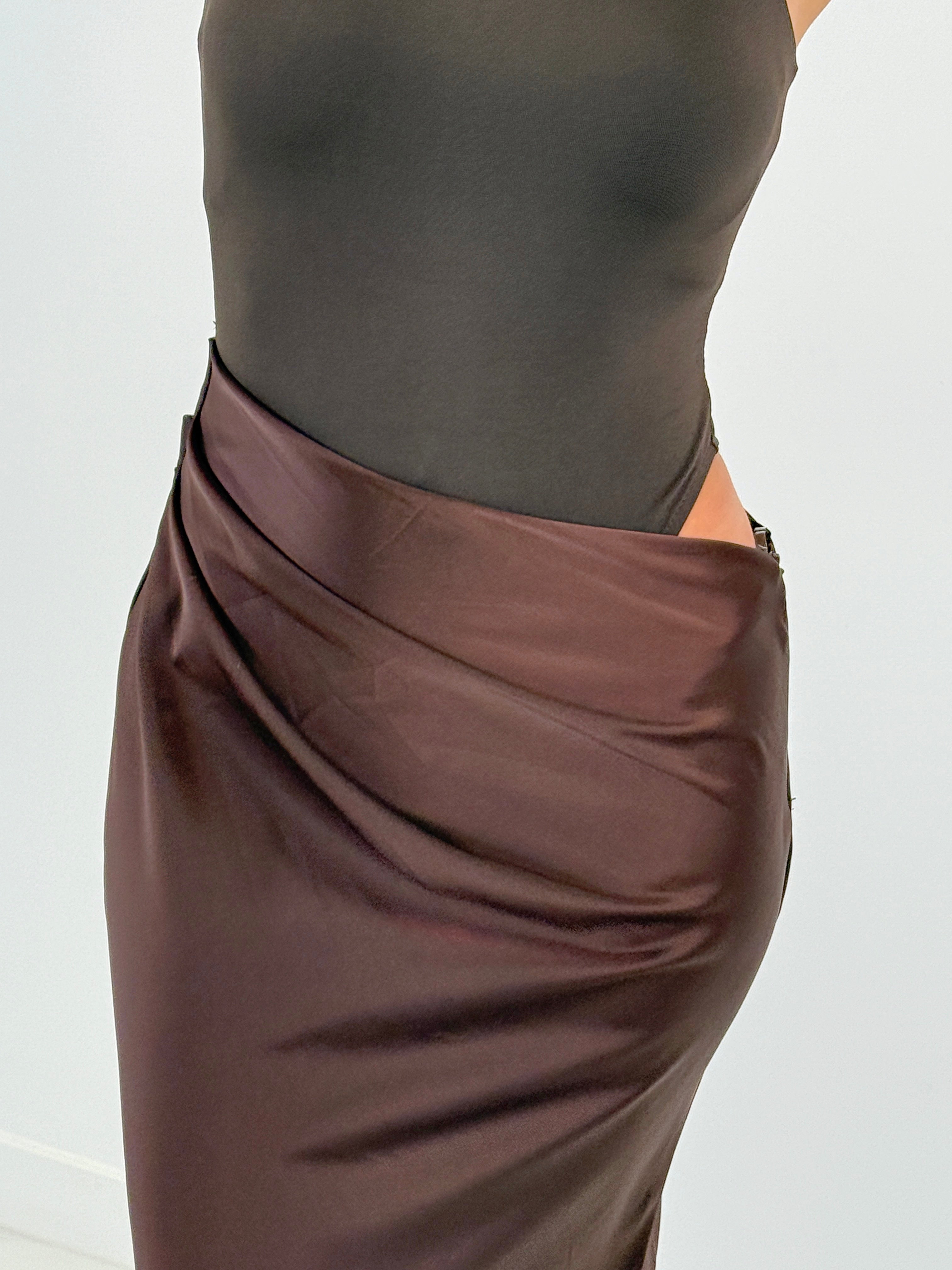 Vestido combinado raso Ania - Zebra&Maduixa®