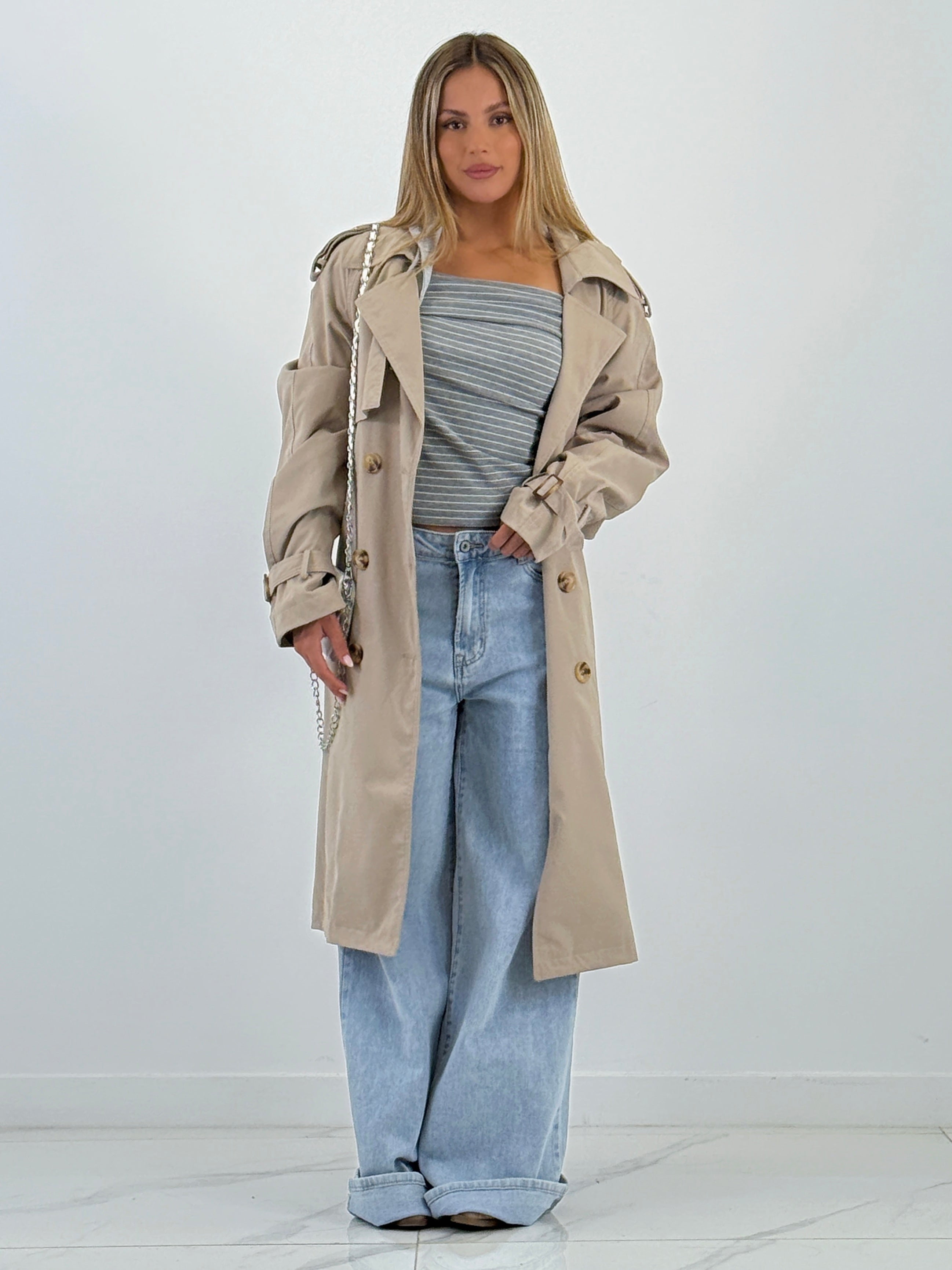 Boat neck striped jersey