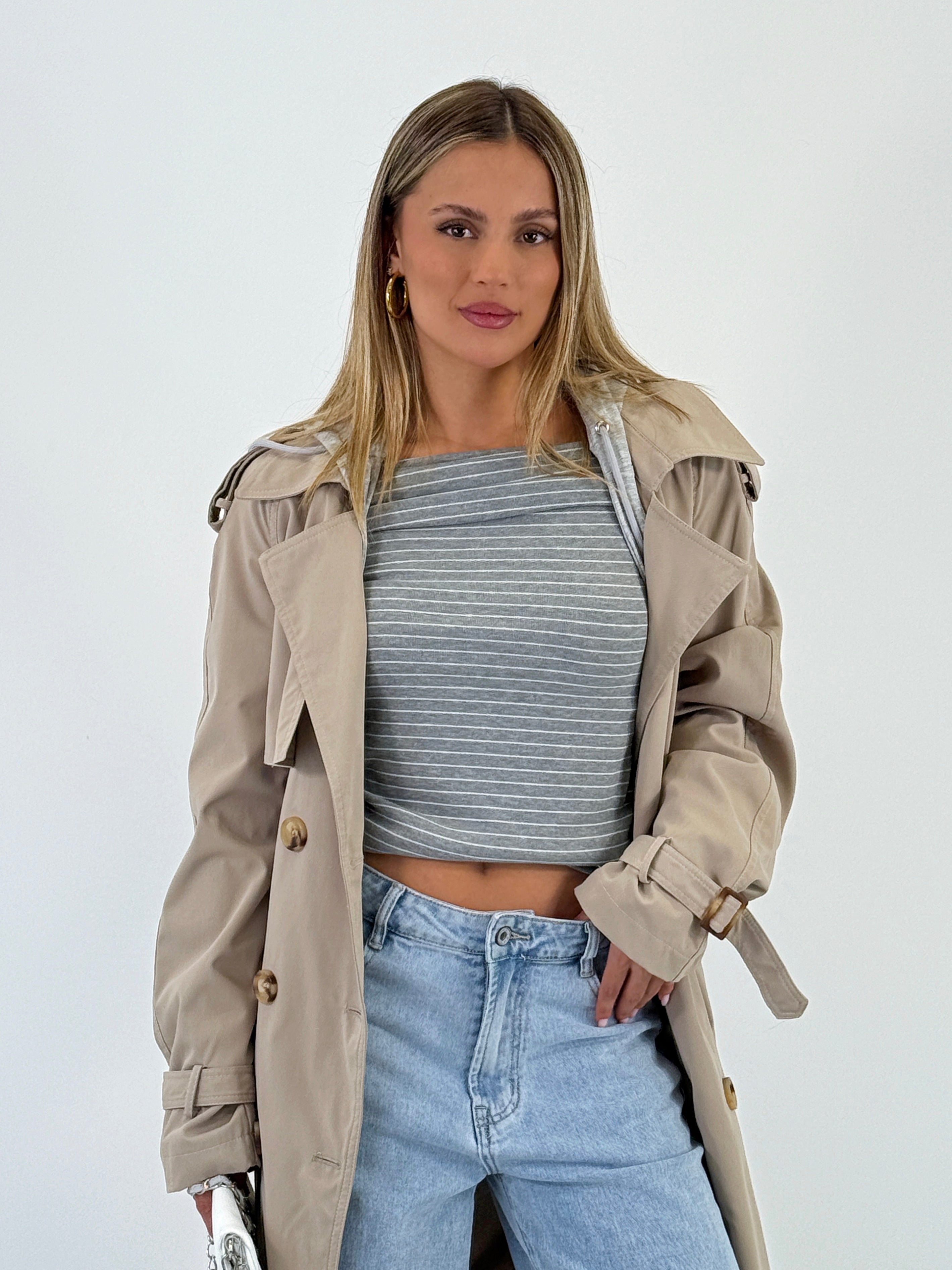 Boat neck striped jersey