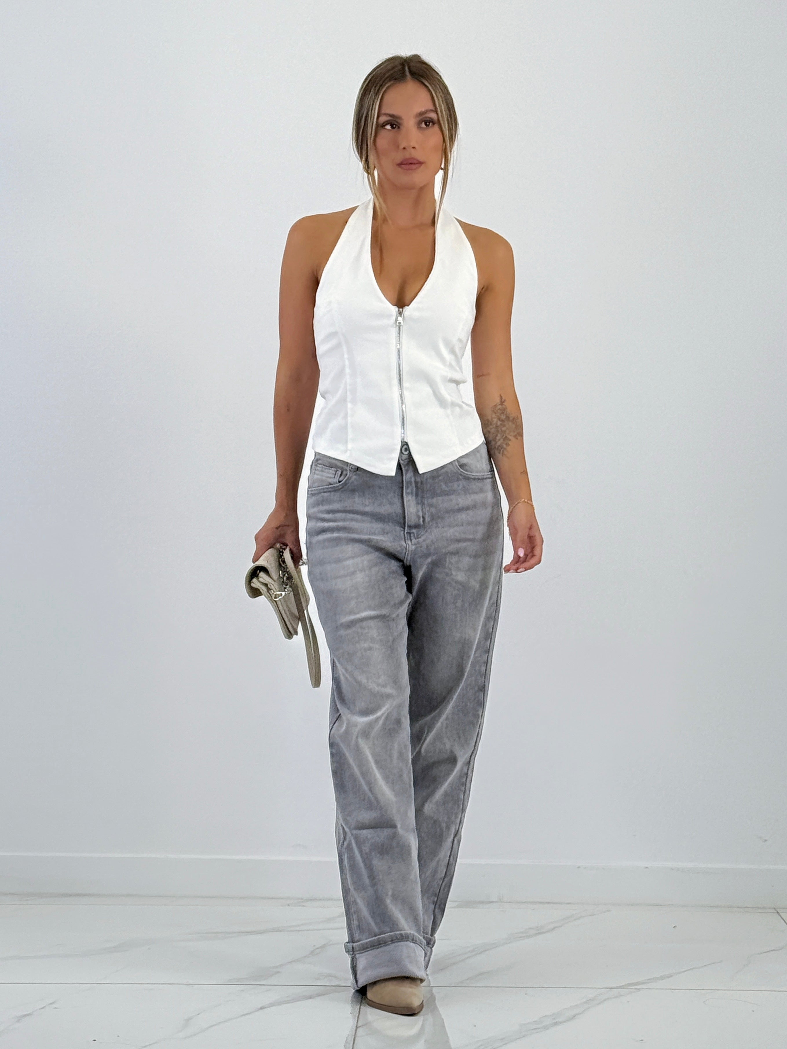 Top chaleco cremallera