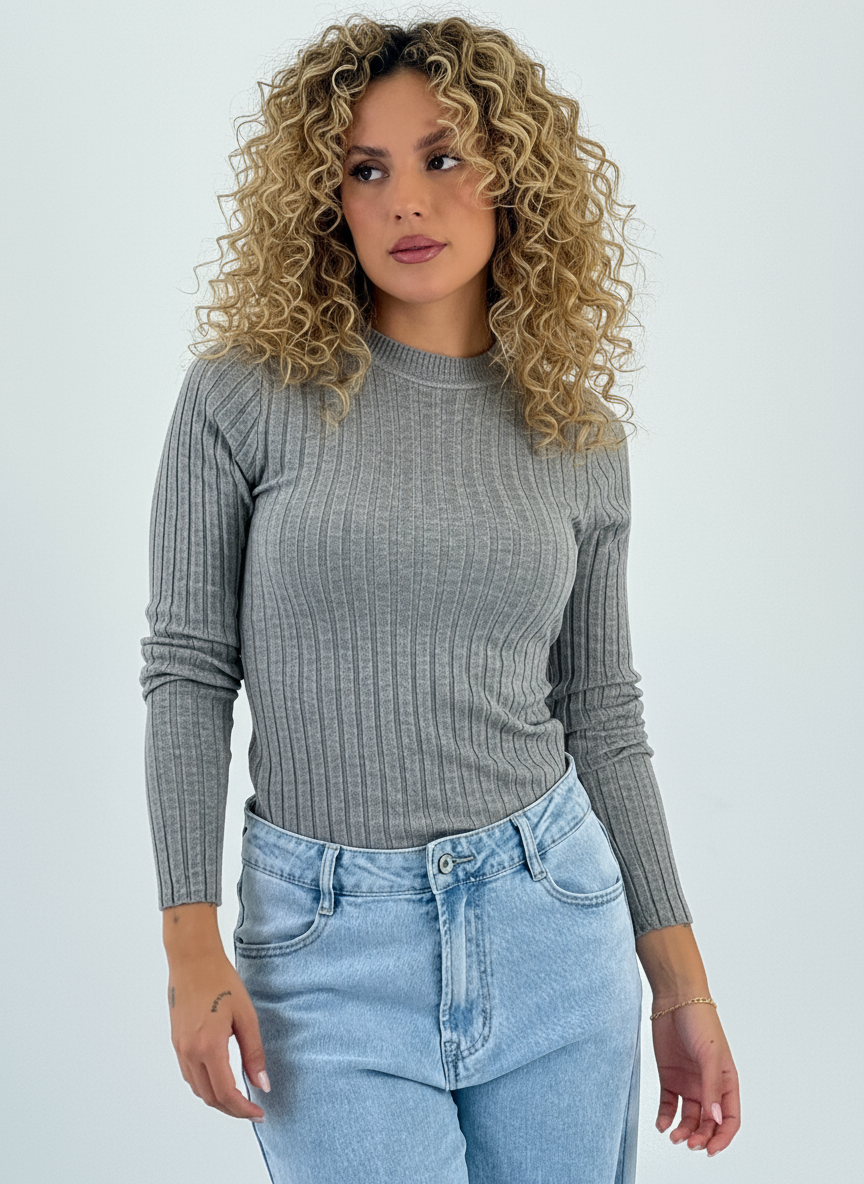 Jersey canalé cuello redondo - Zebra&Maduixa®