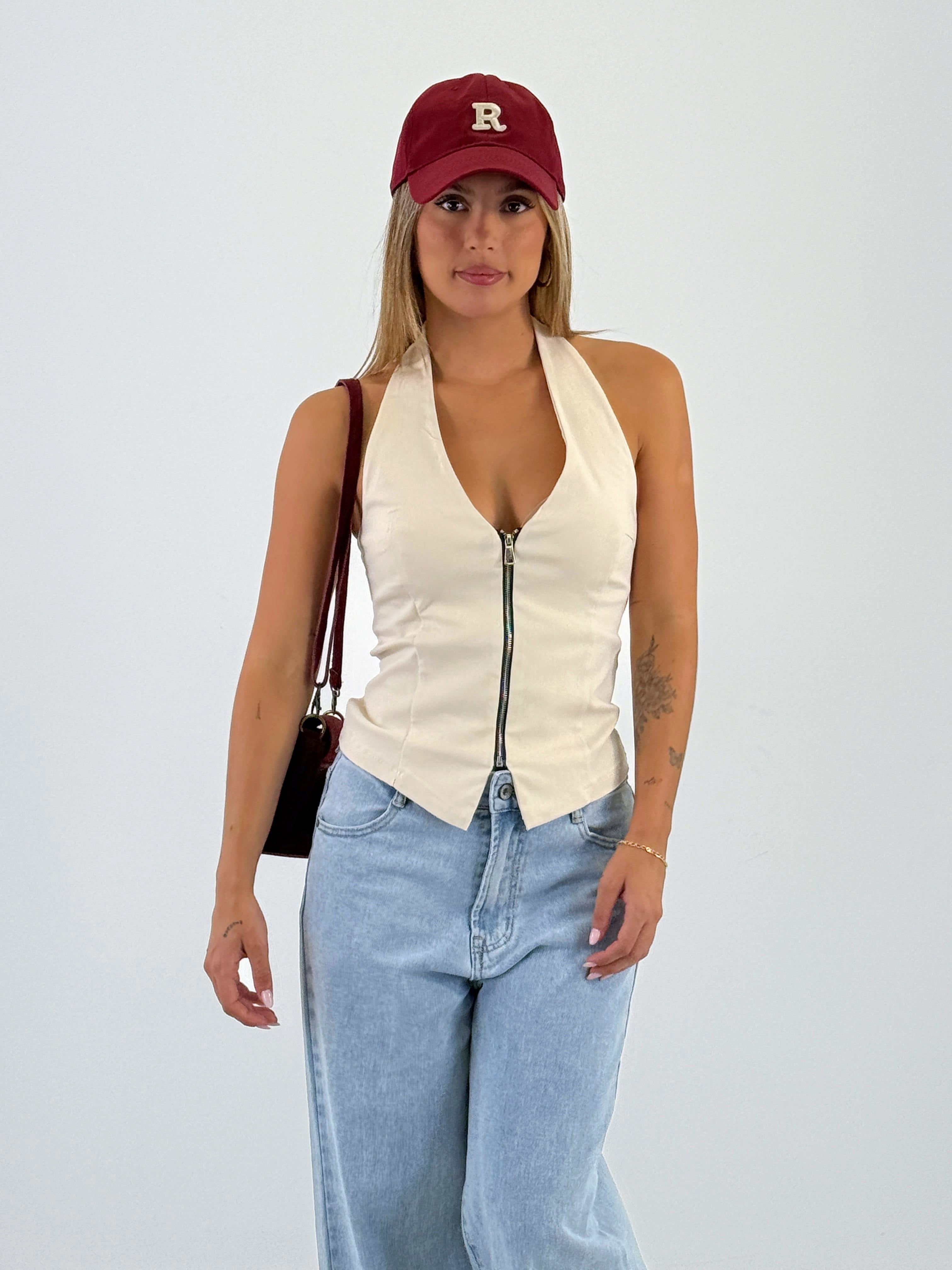 Top chaleco cremallera