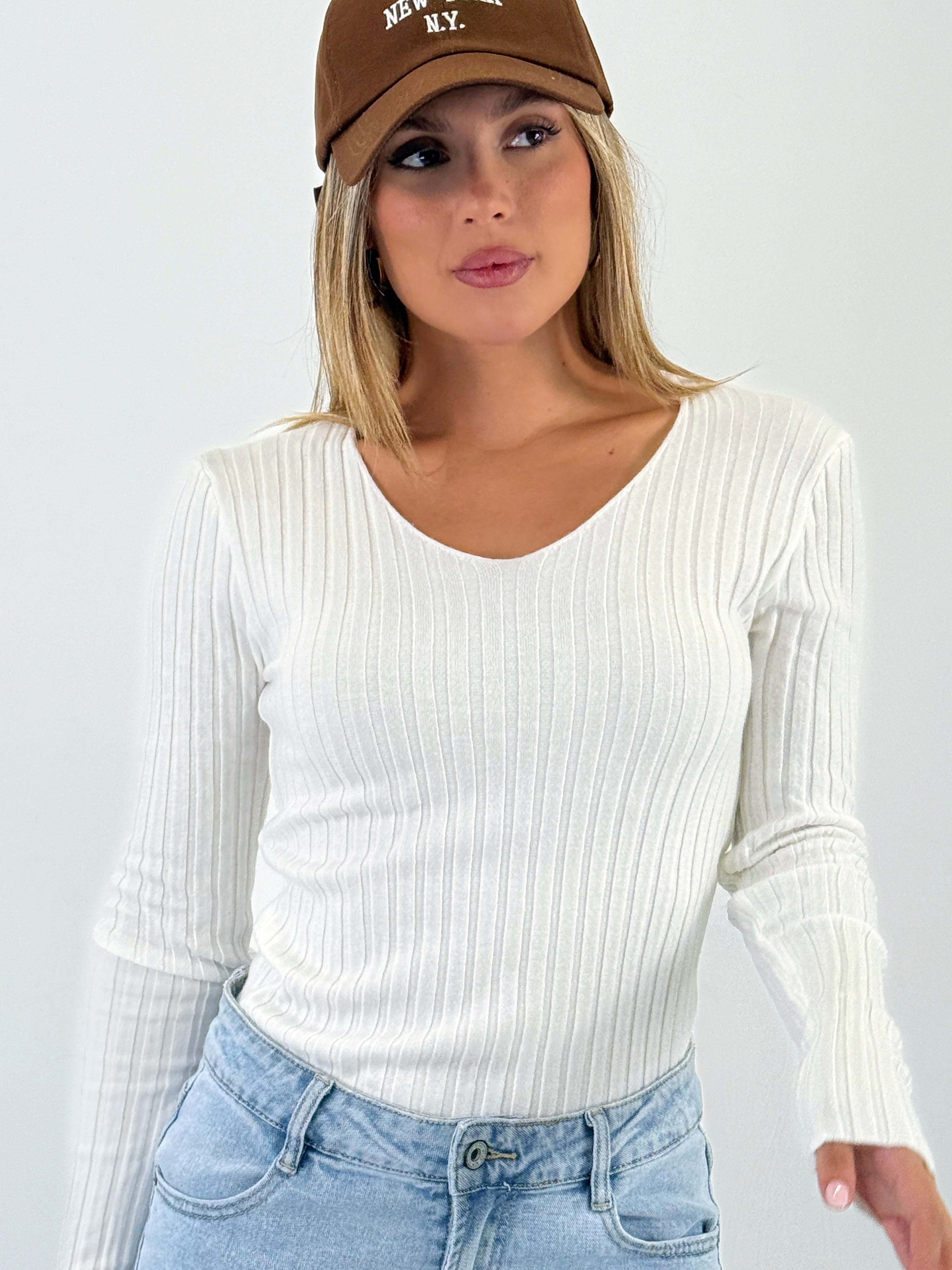 Jersey canalé cuello pico - Zebra&Maduixa®