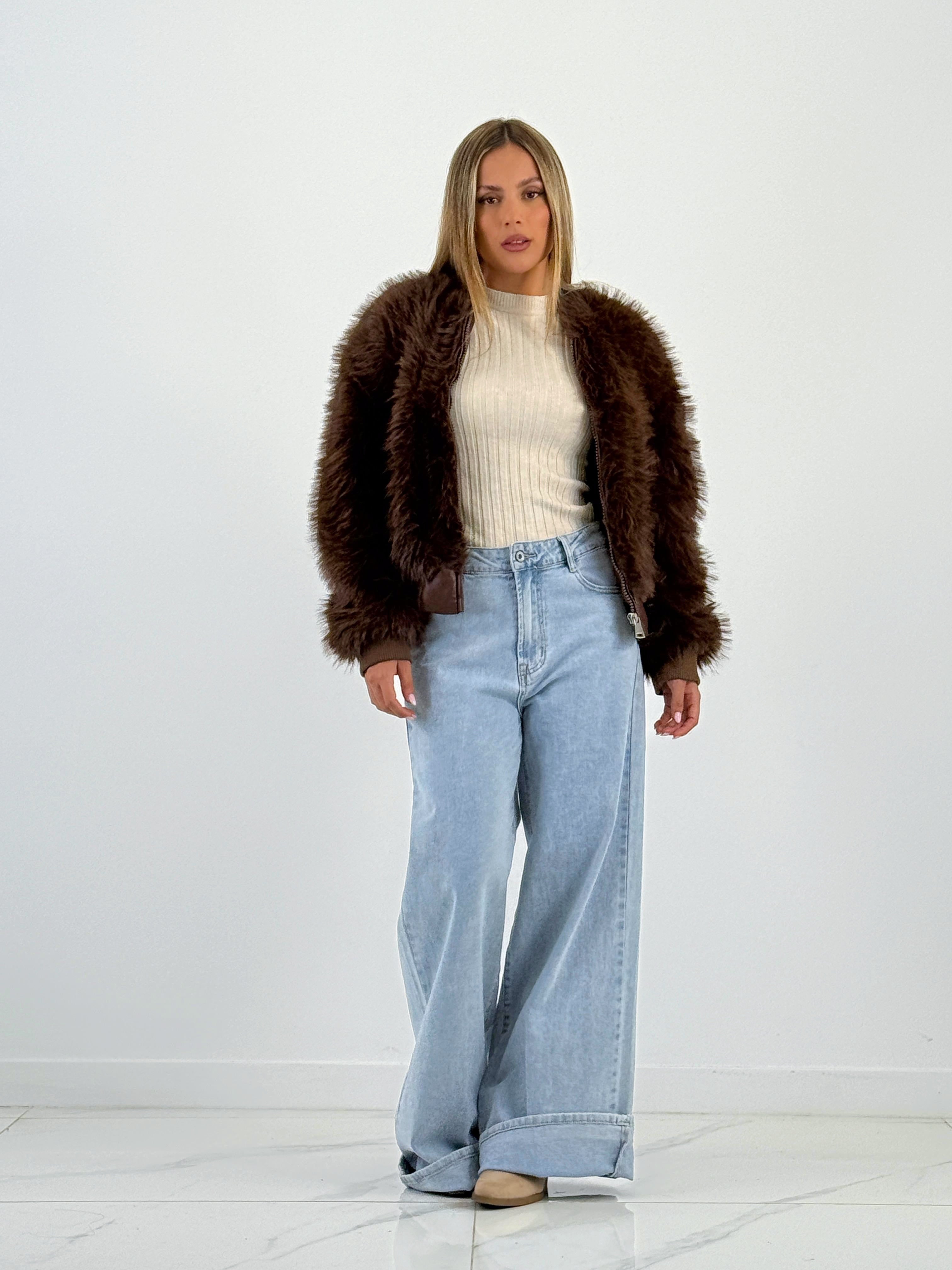 Chaqueta bomber efecto pelo