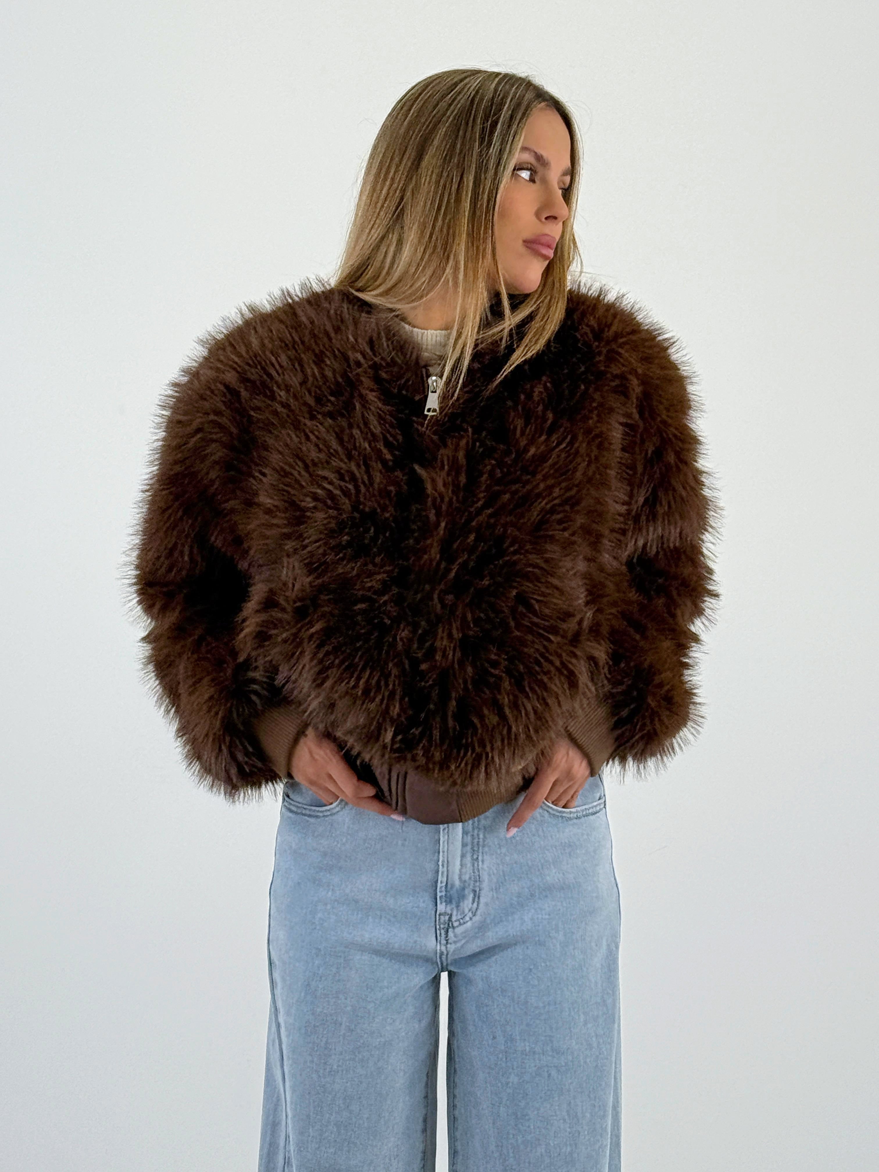 Chaqueta bomber efecto pelo