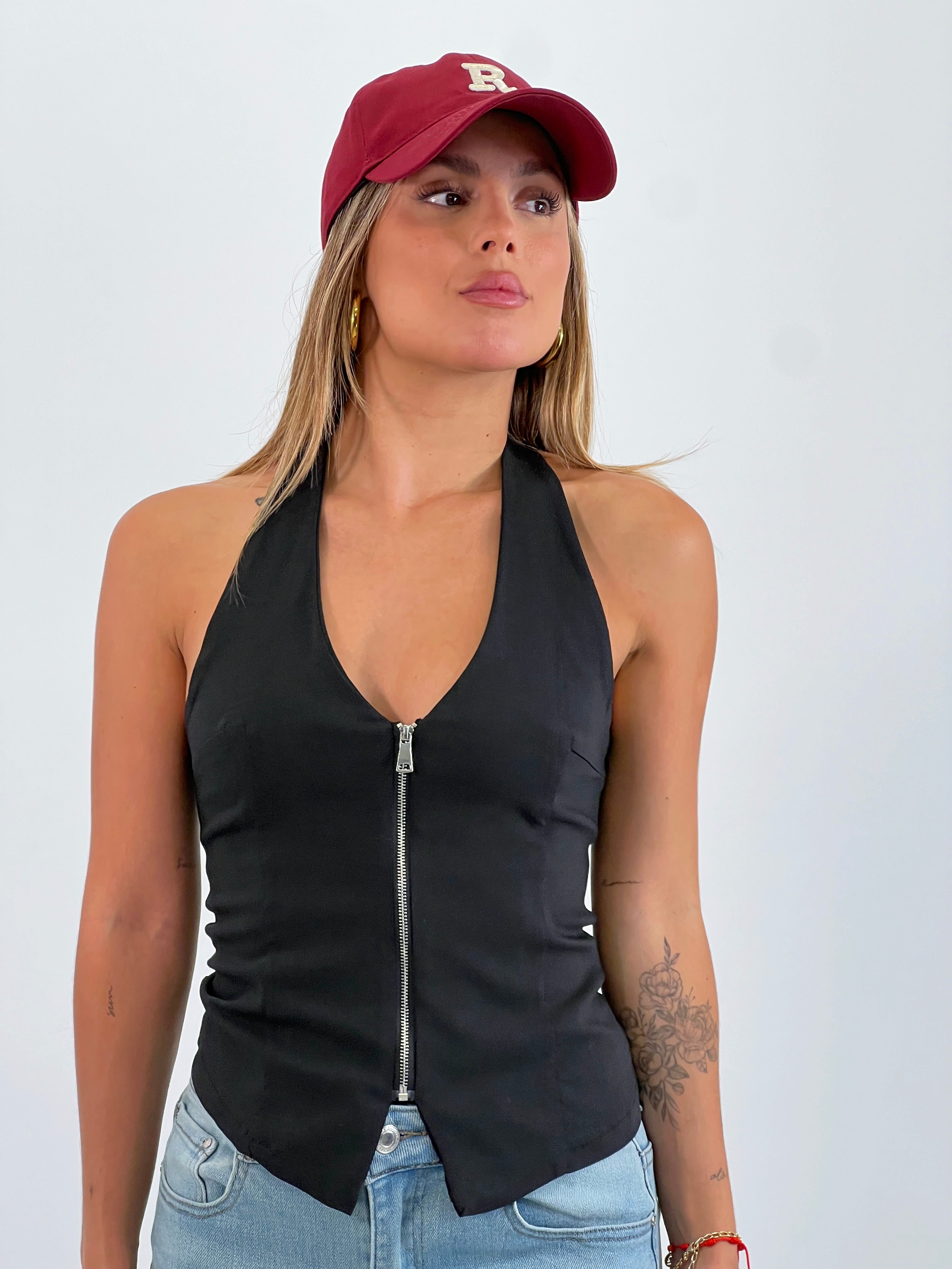 Top chaleco cremallera