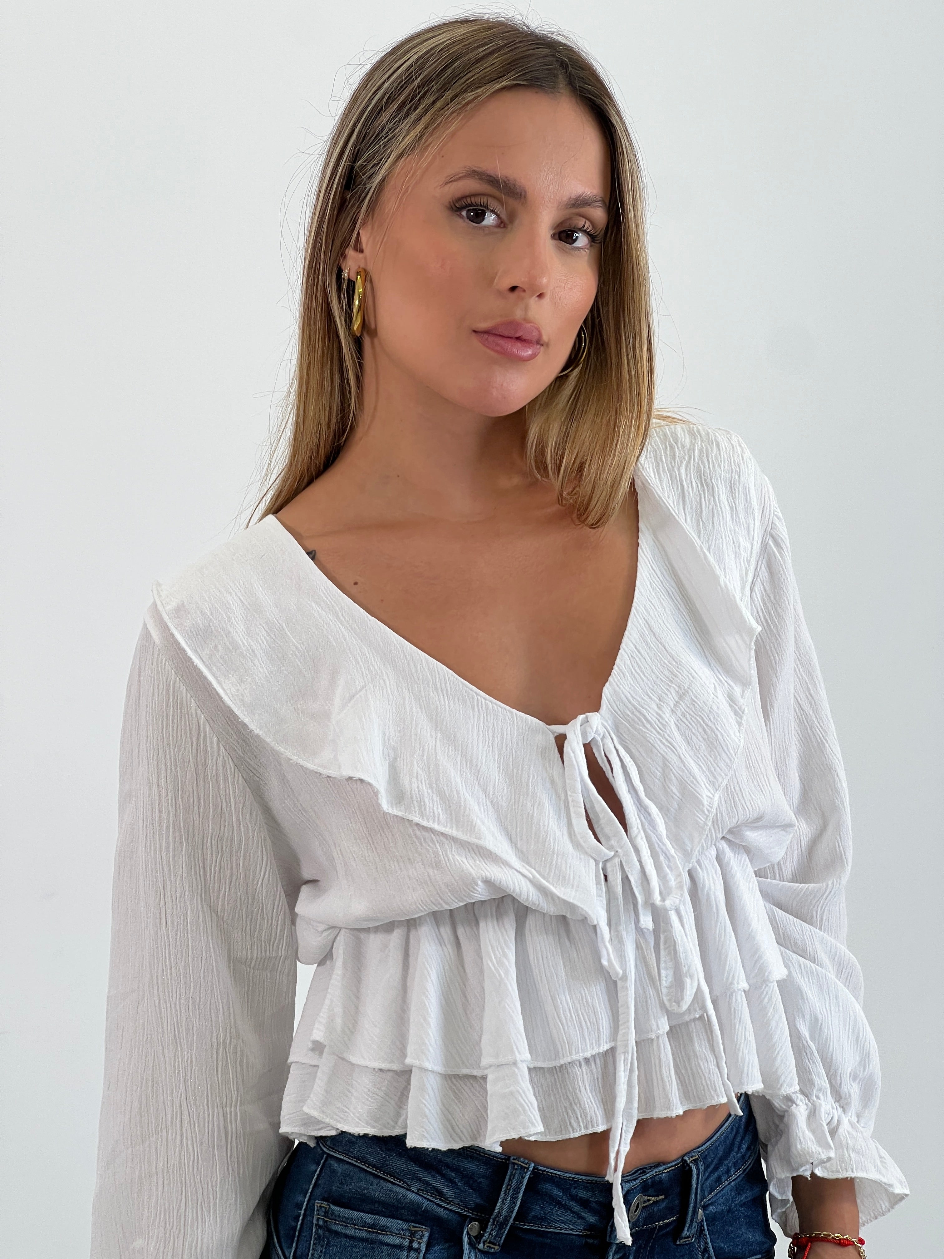 Blusa fruncida cuerda volante - Zebra&Maduixa®