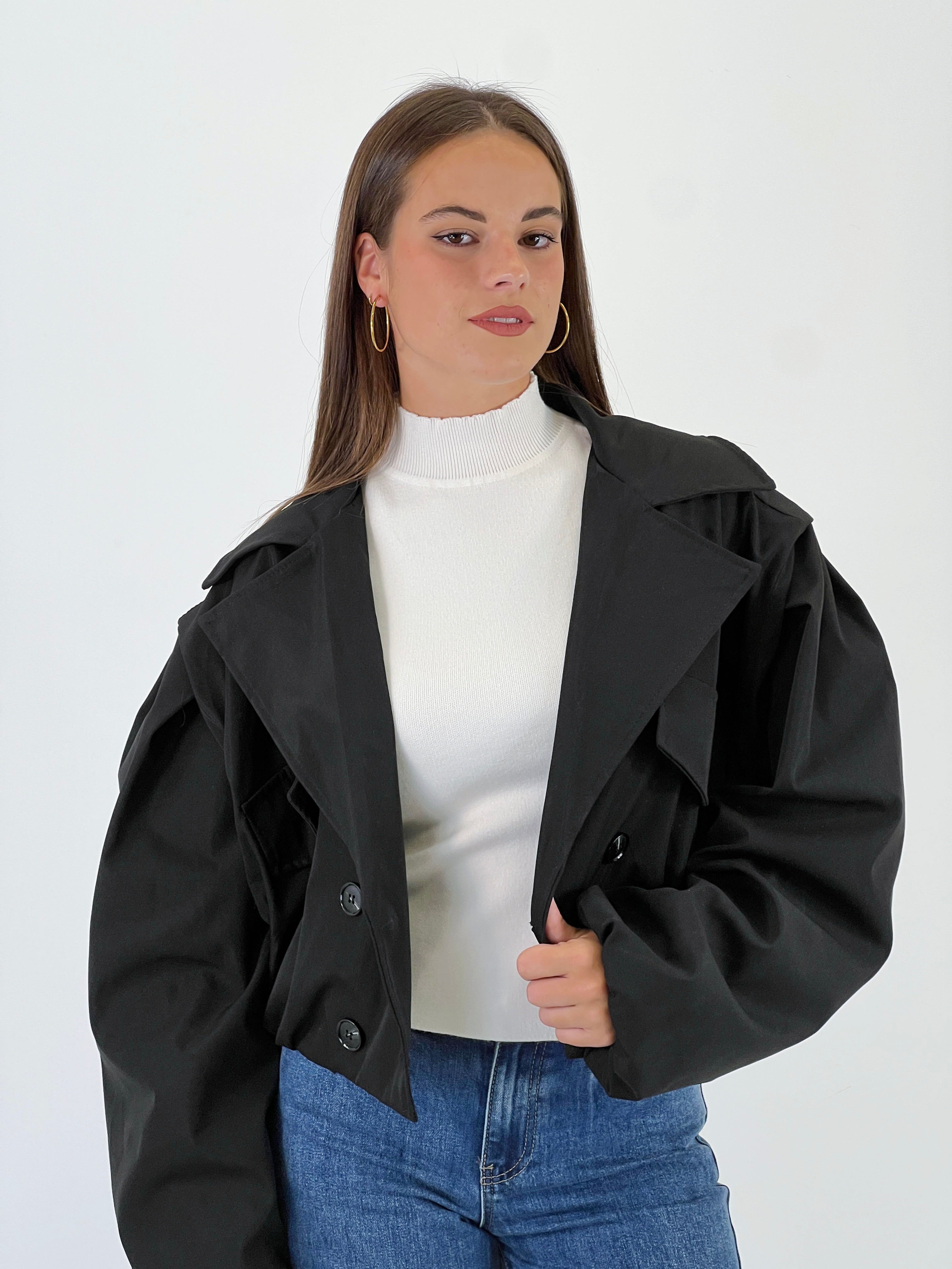 Cazadora cropped oversize