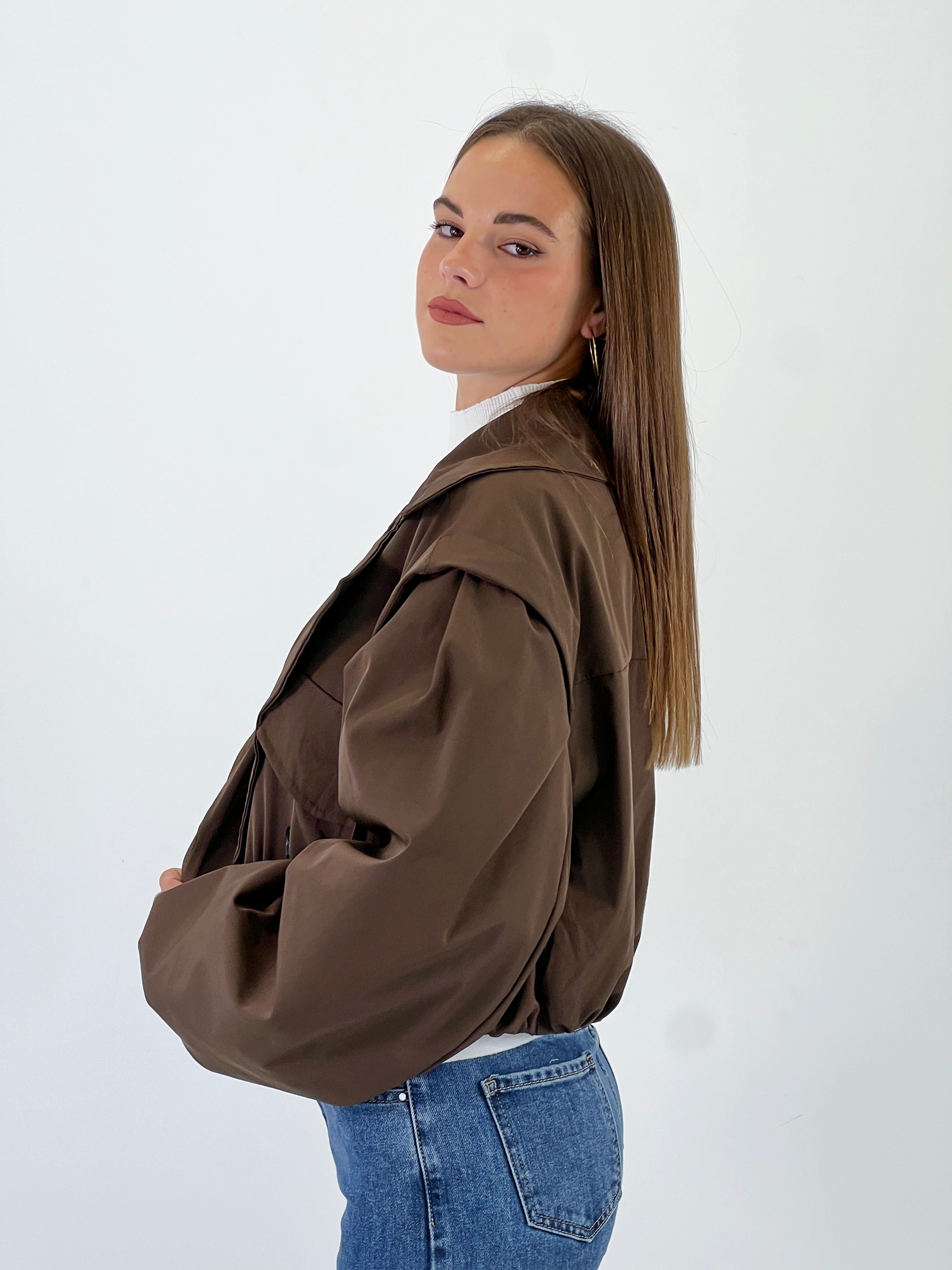 Cazadora cropped oversize