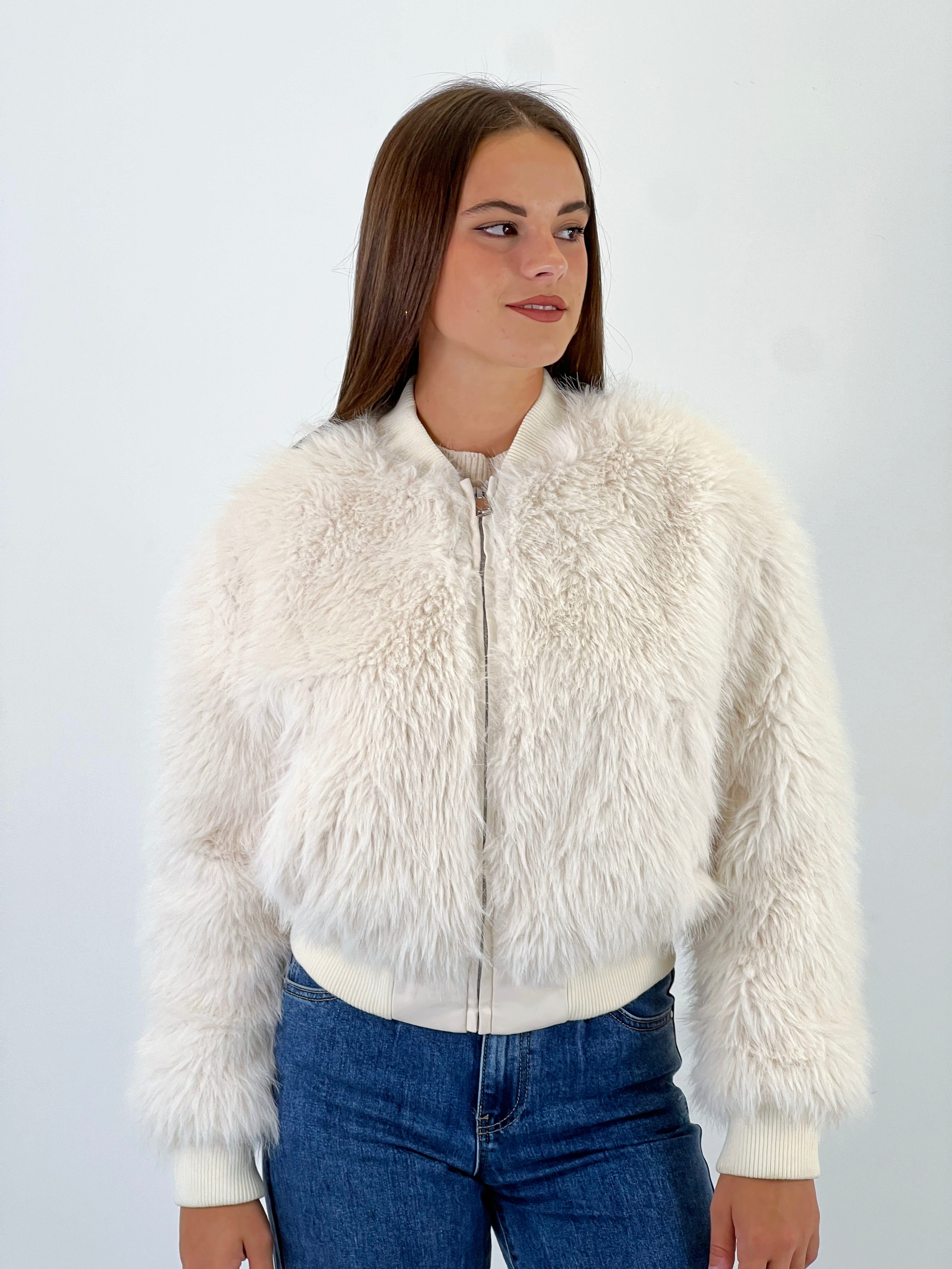 Chaqueta bomber efecto pelo