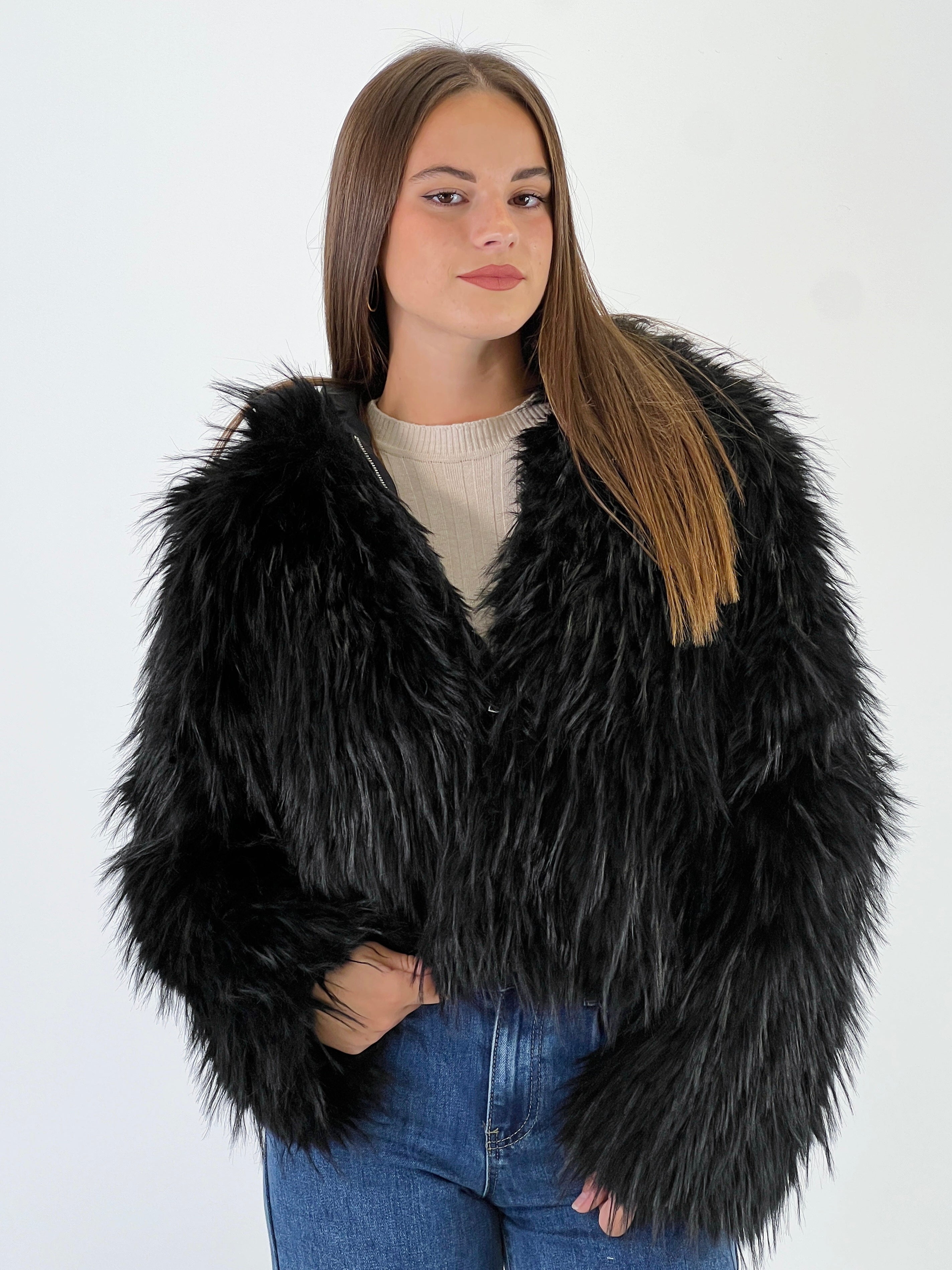 Chaqueta efecto pelo capucha - Zebra&Maduixa®