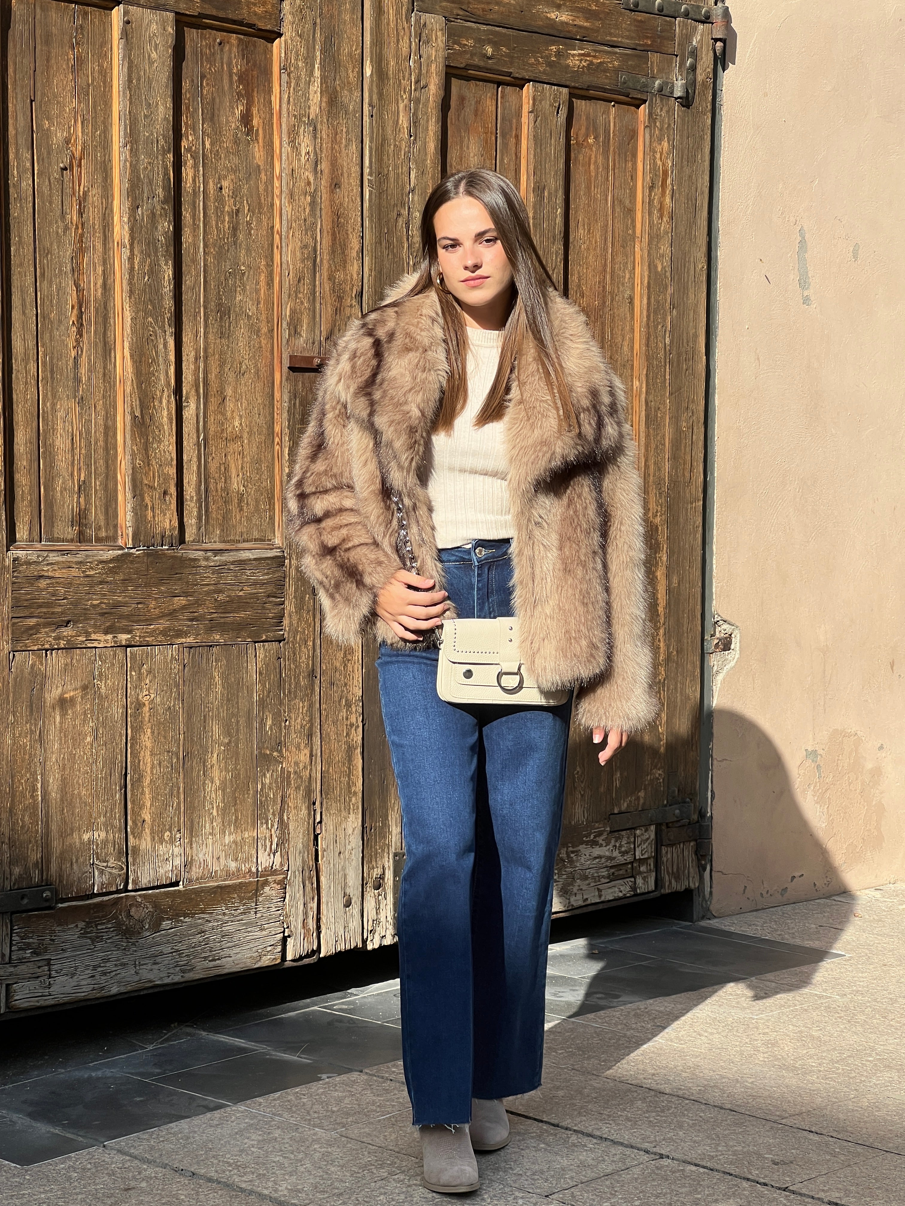 Chaqueta pelo cuello solapa