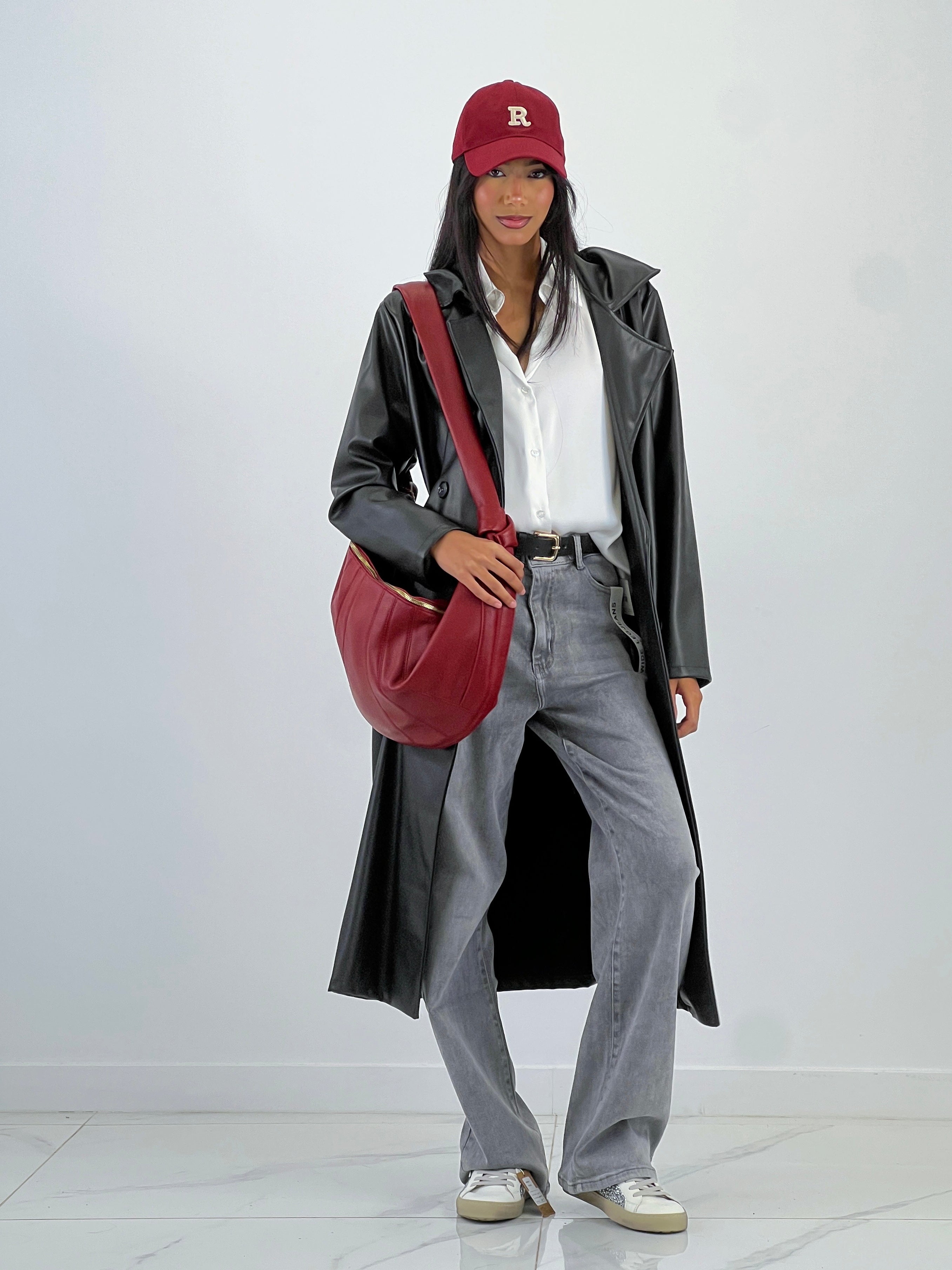 Vegan leather maxi bag