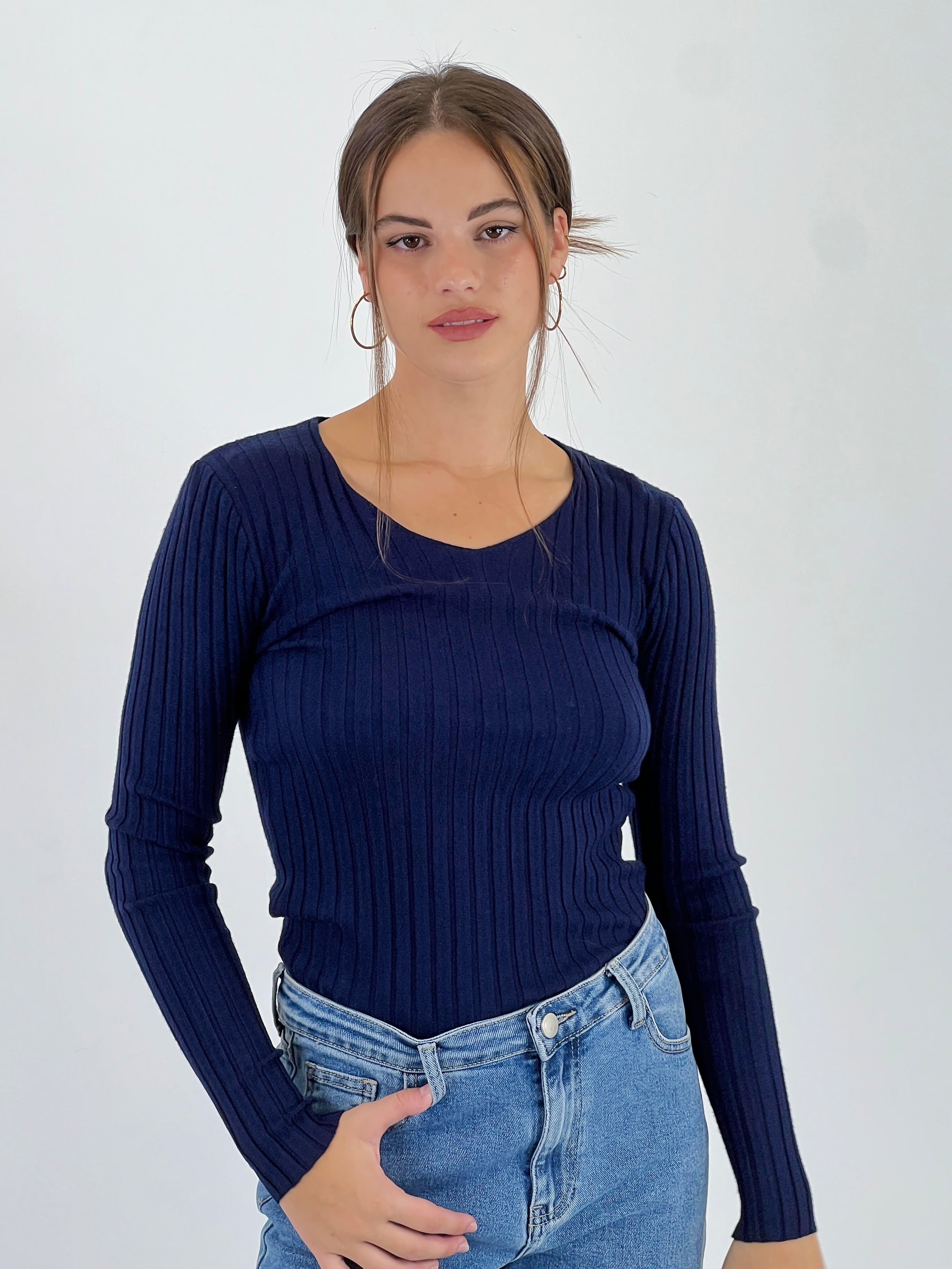 Jersey canalé cuello pico - Zebra&Maduixa®