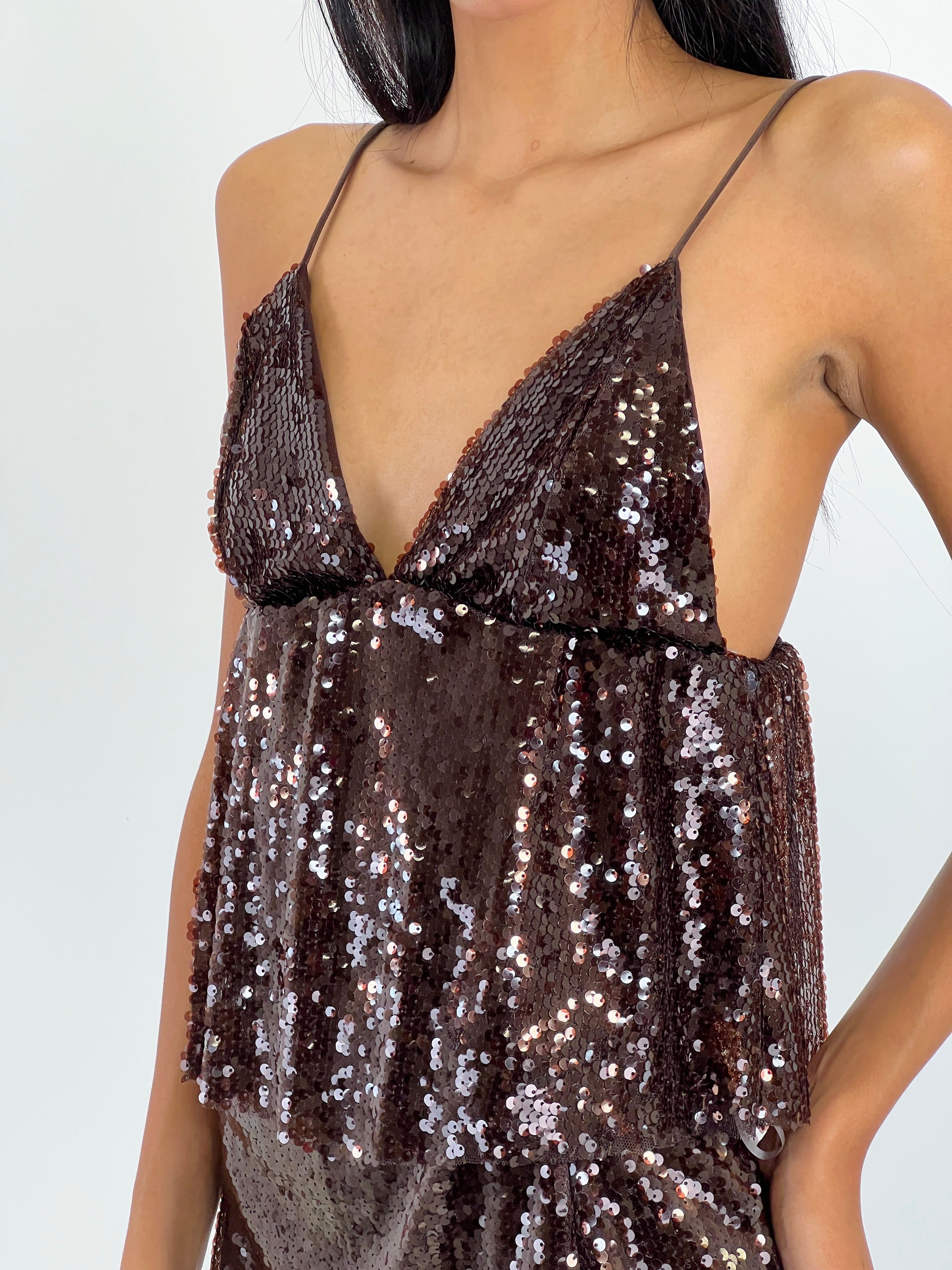 Top V-neck Sequin