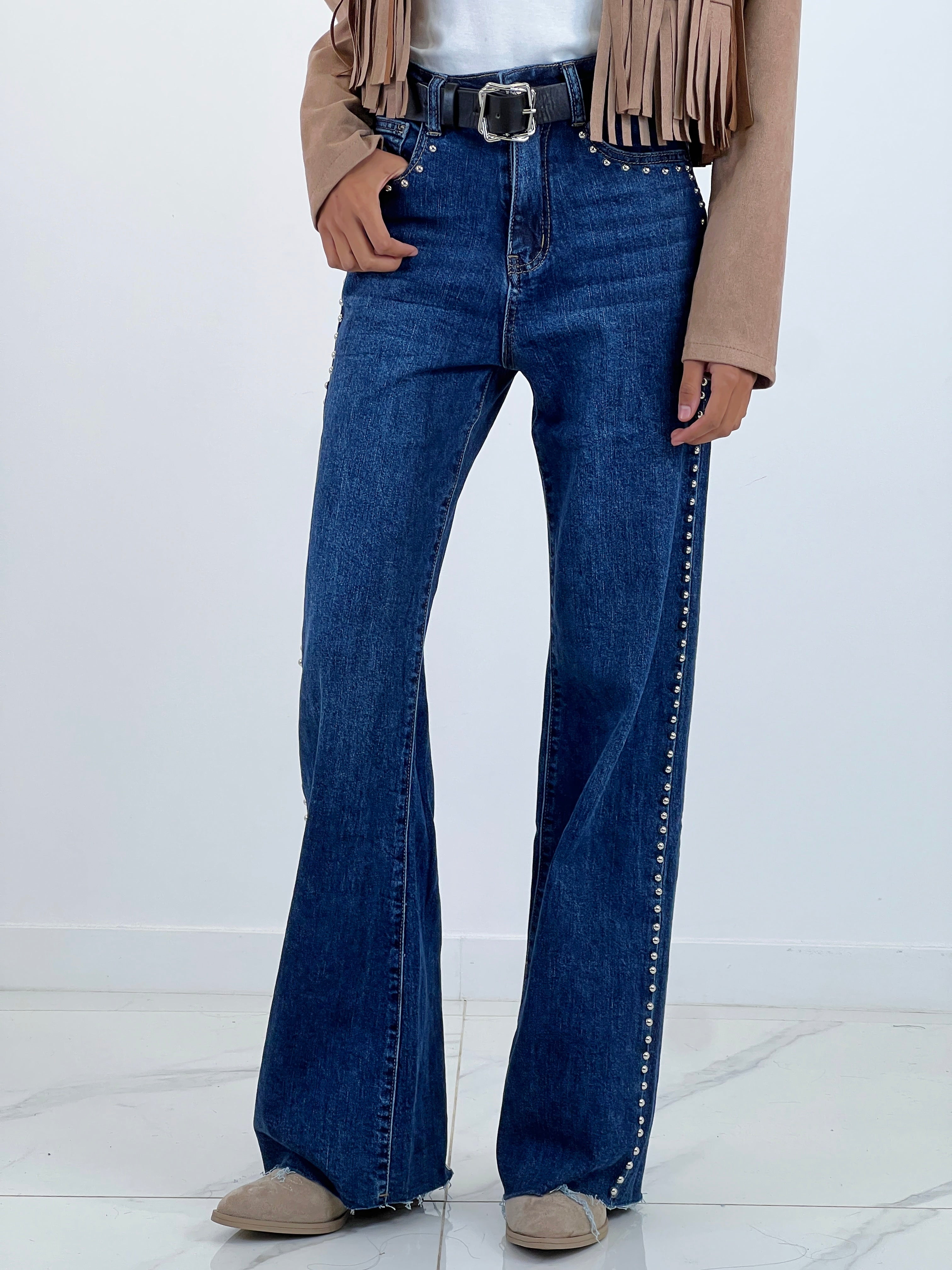 Jeans straight leg tachas - Zebra&Maduixa®