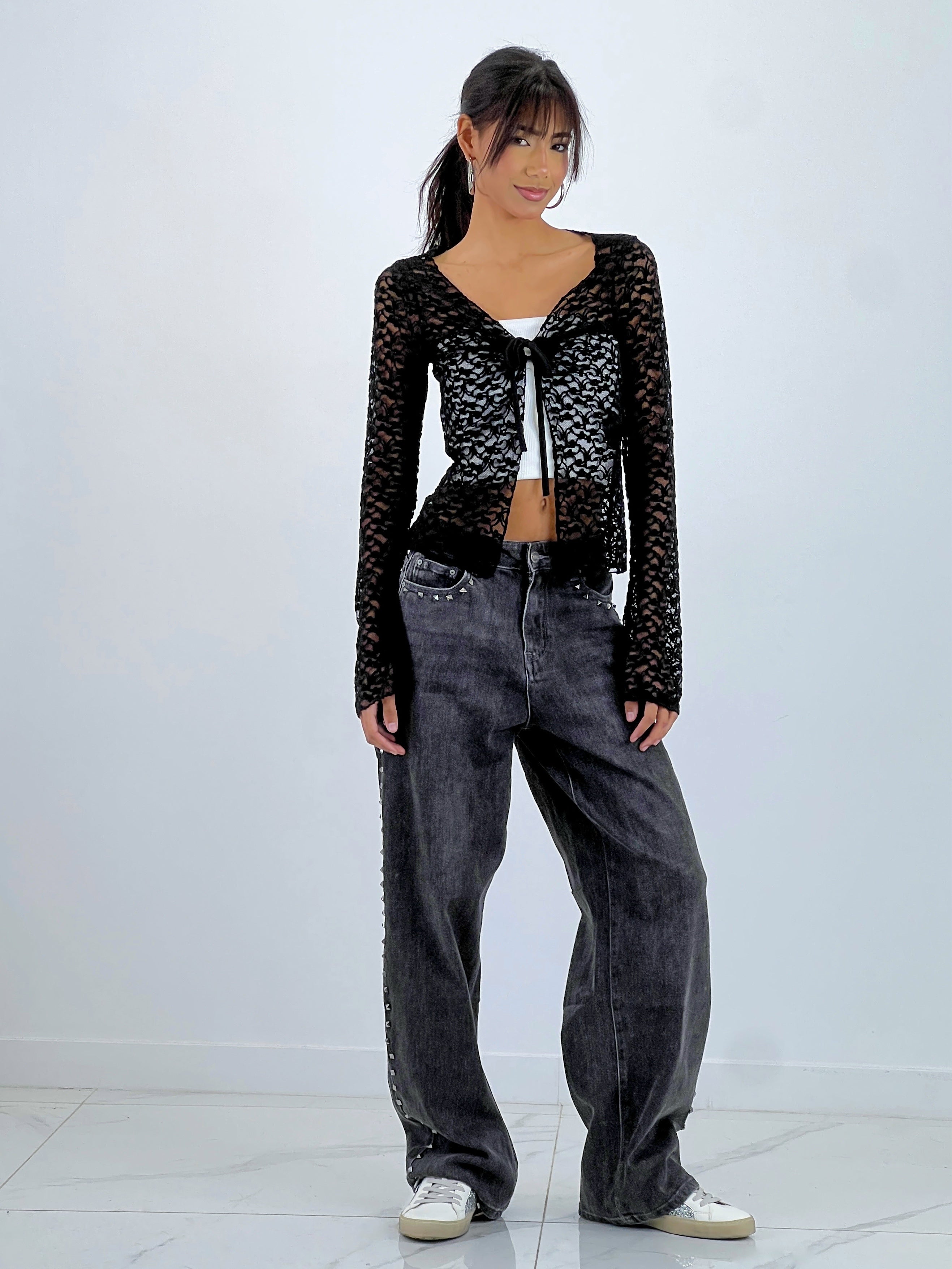 Camisa lazada encaje terciopelo - Zebra&Maduixa®