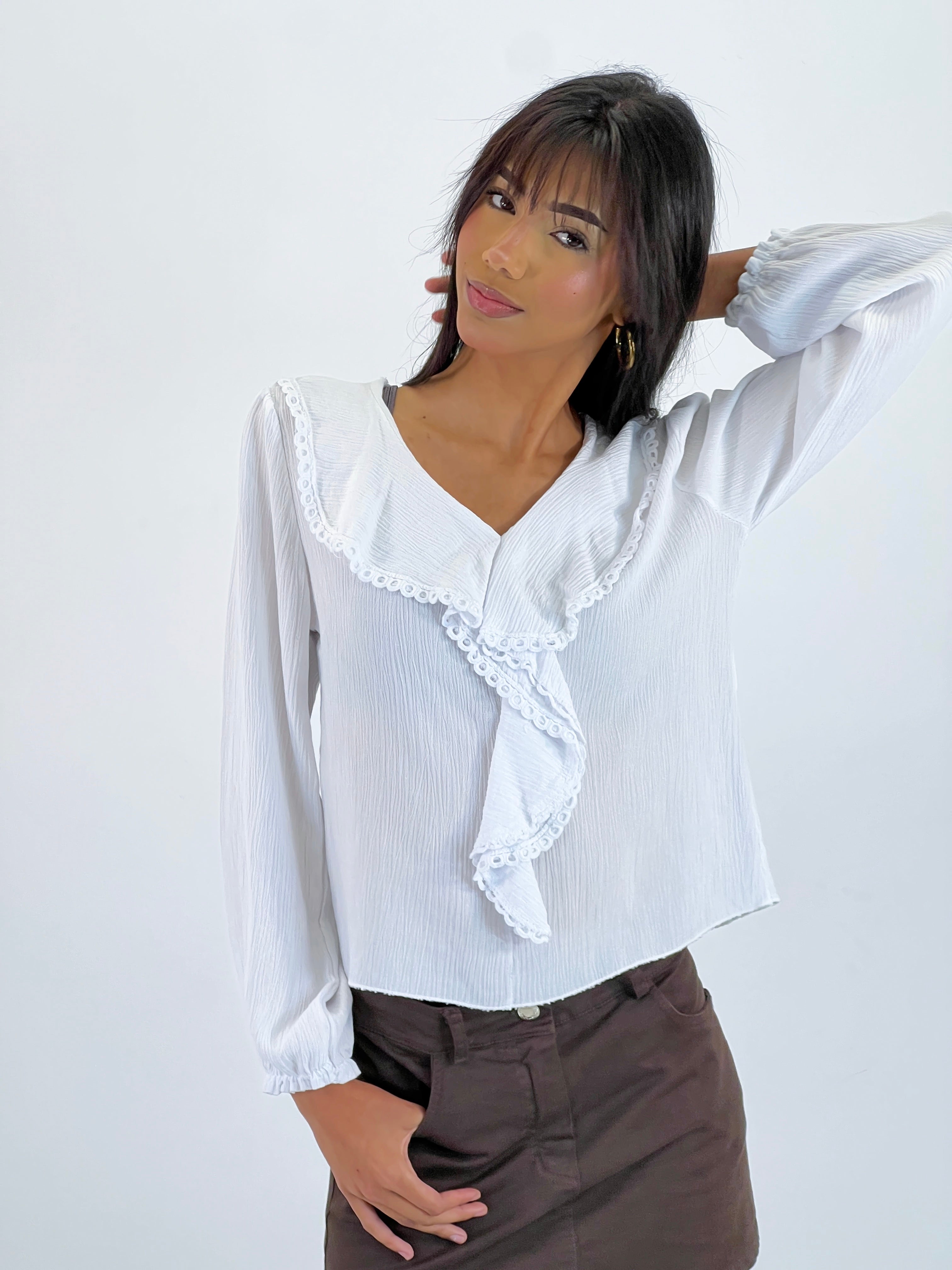 Blusa volante bordado
