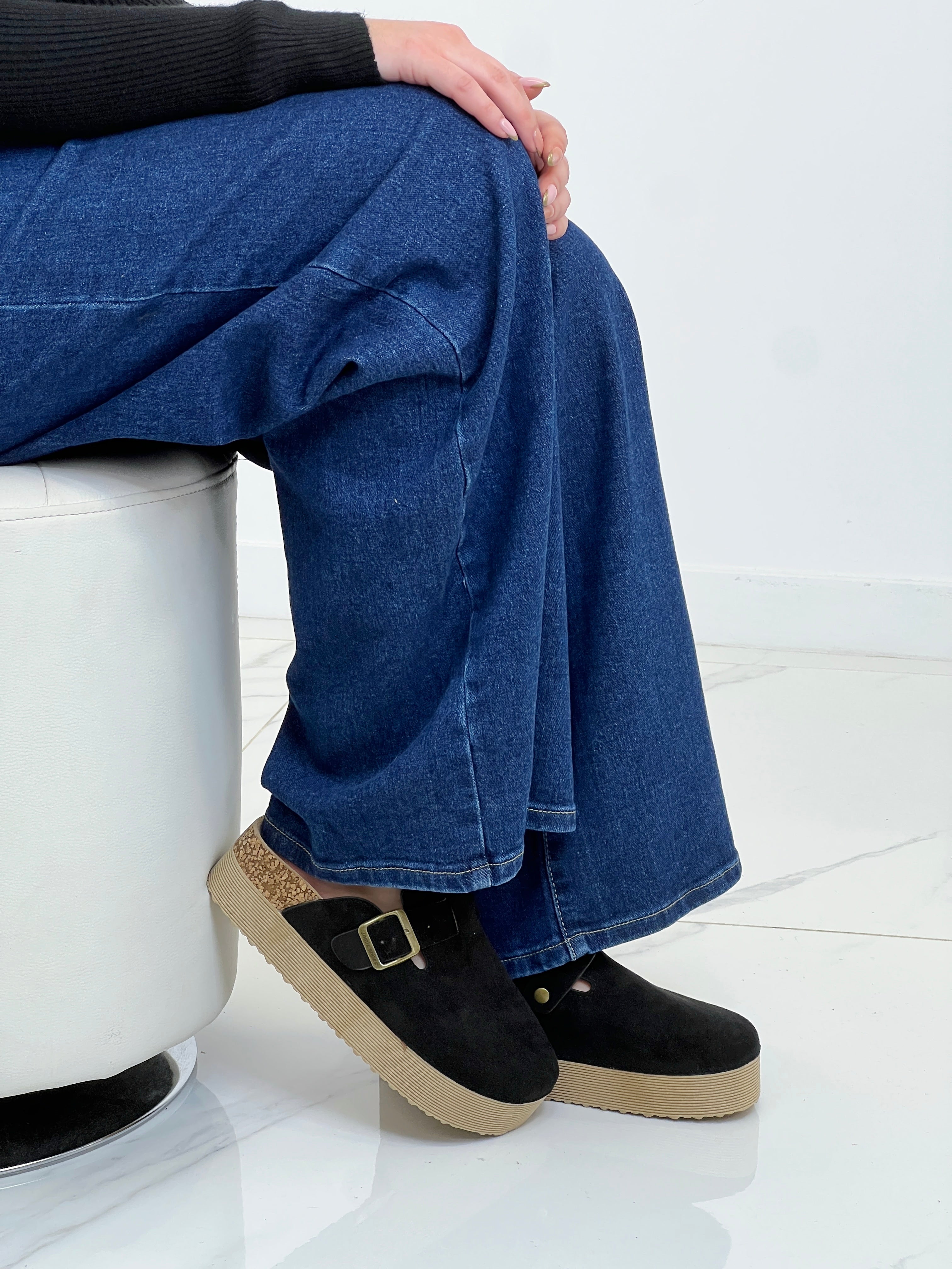 Zueco plataforma serraje