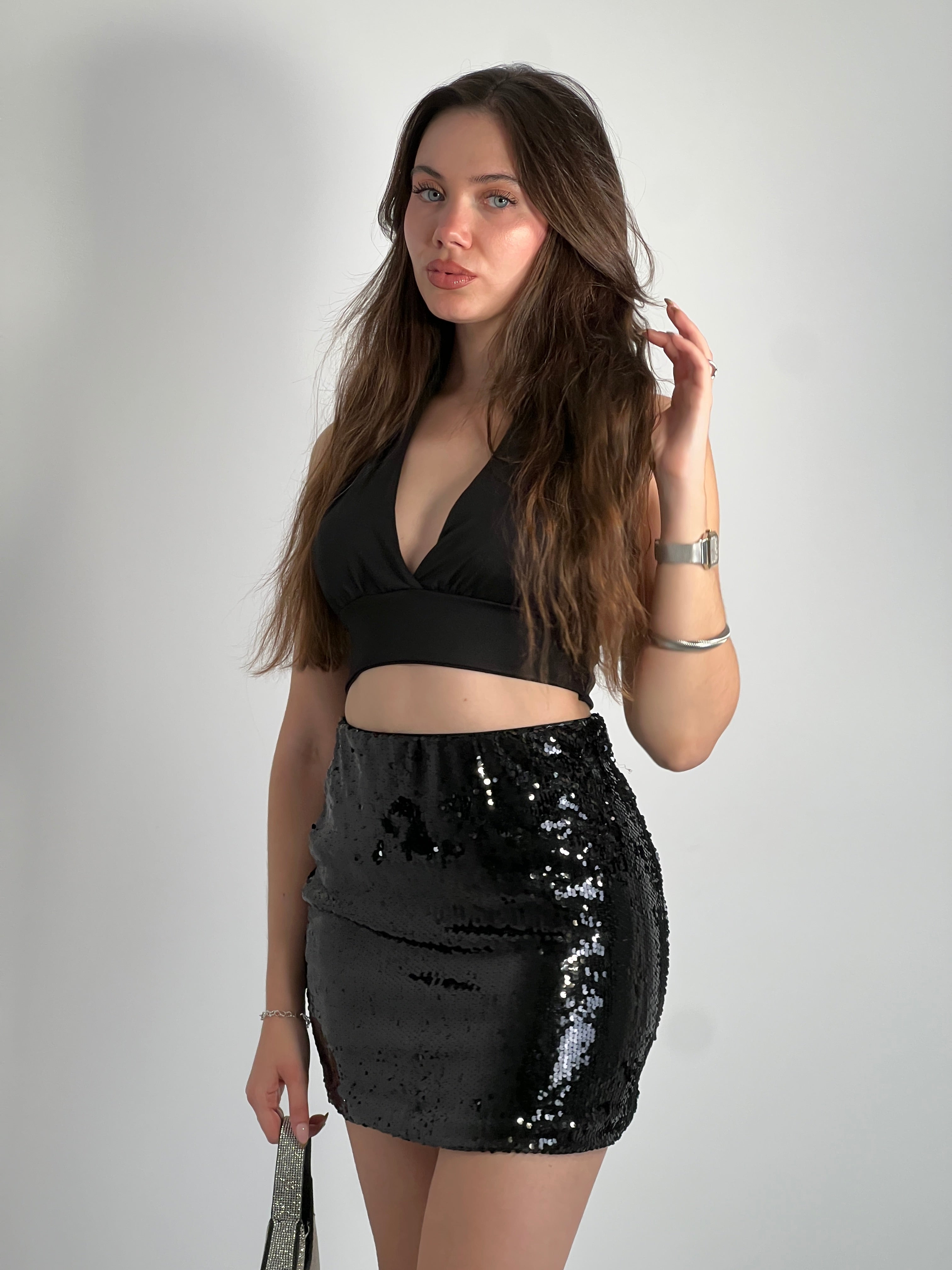 Mini sequin skirt