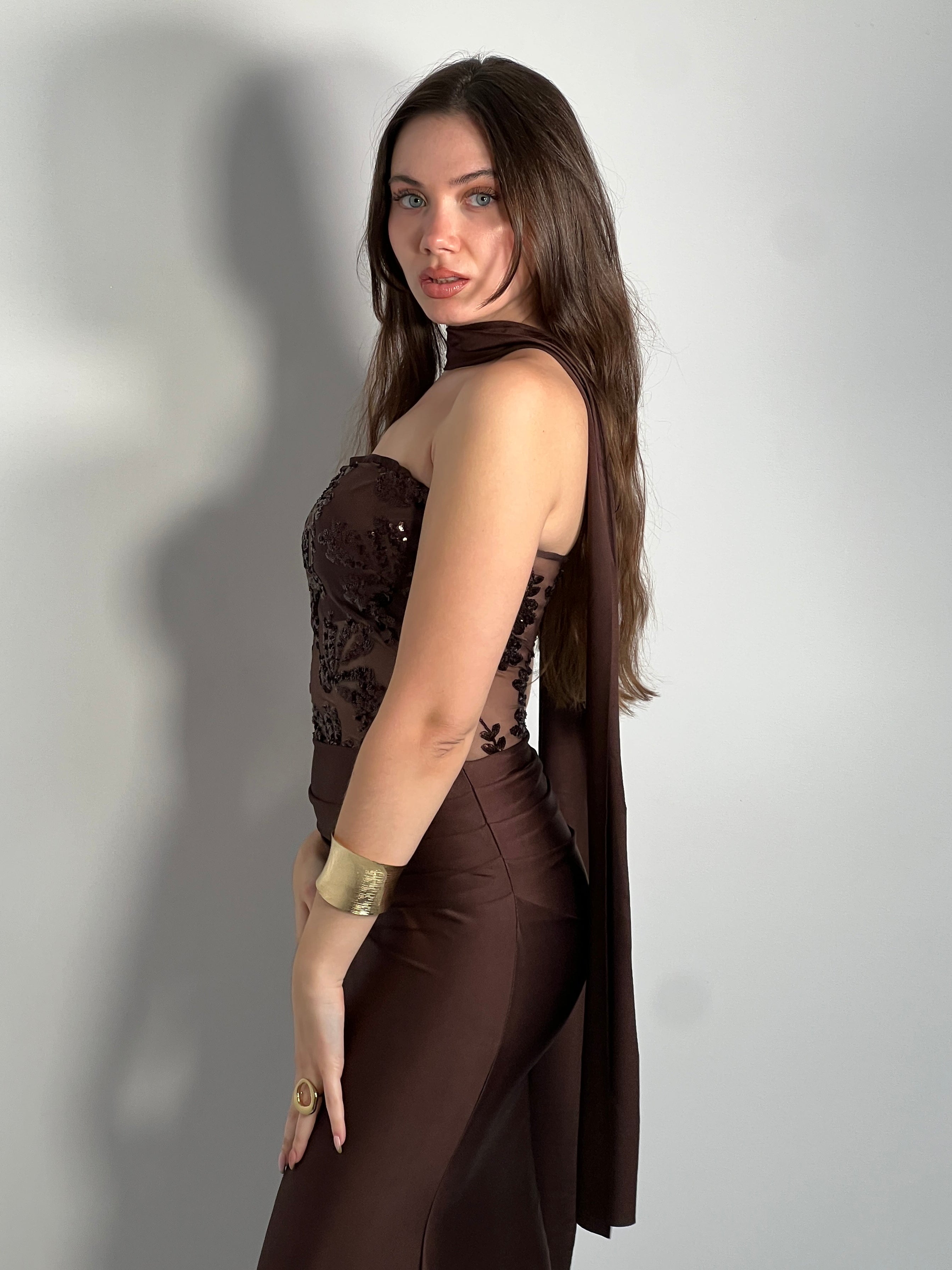 Vestido palabra de honor lentejuela - Zebra&Maduixa®