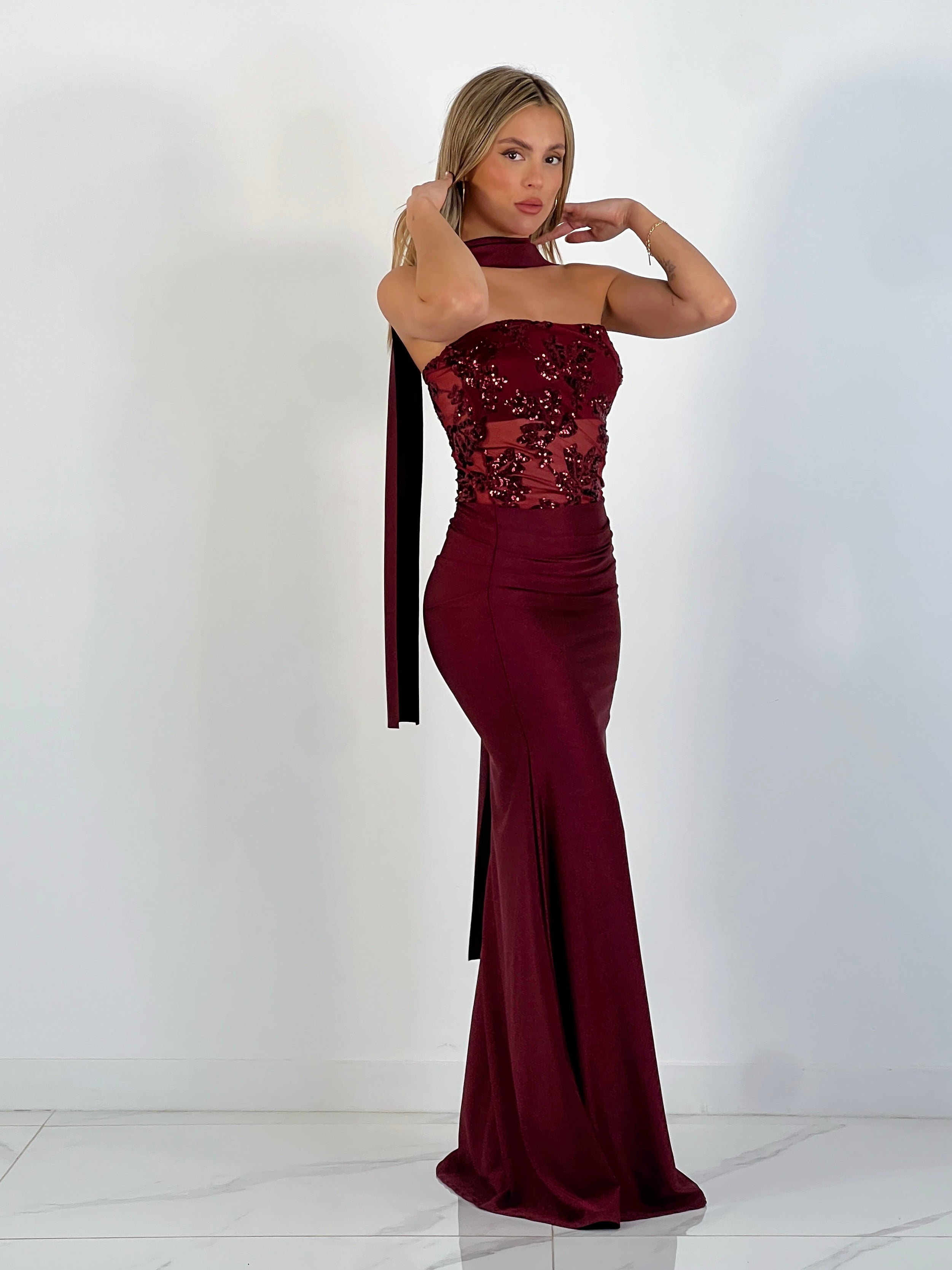 Vestido palabra de honor lentejuela - Zebra&Maduixa®