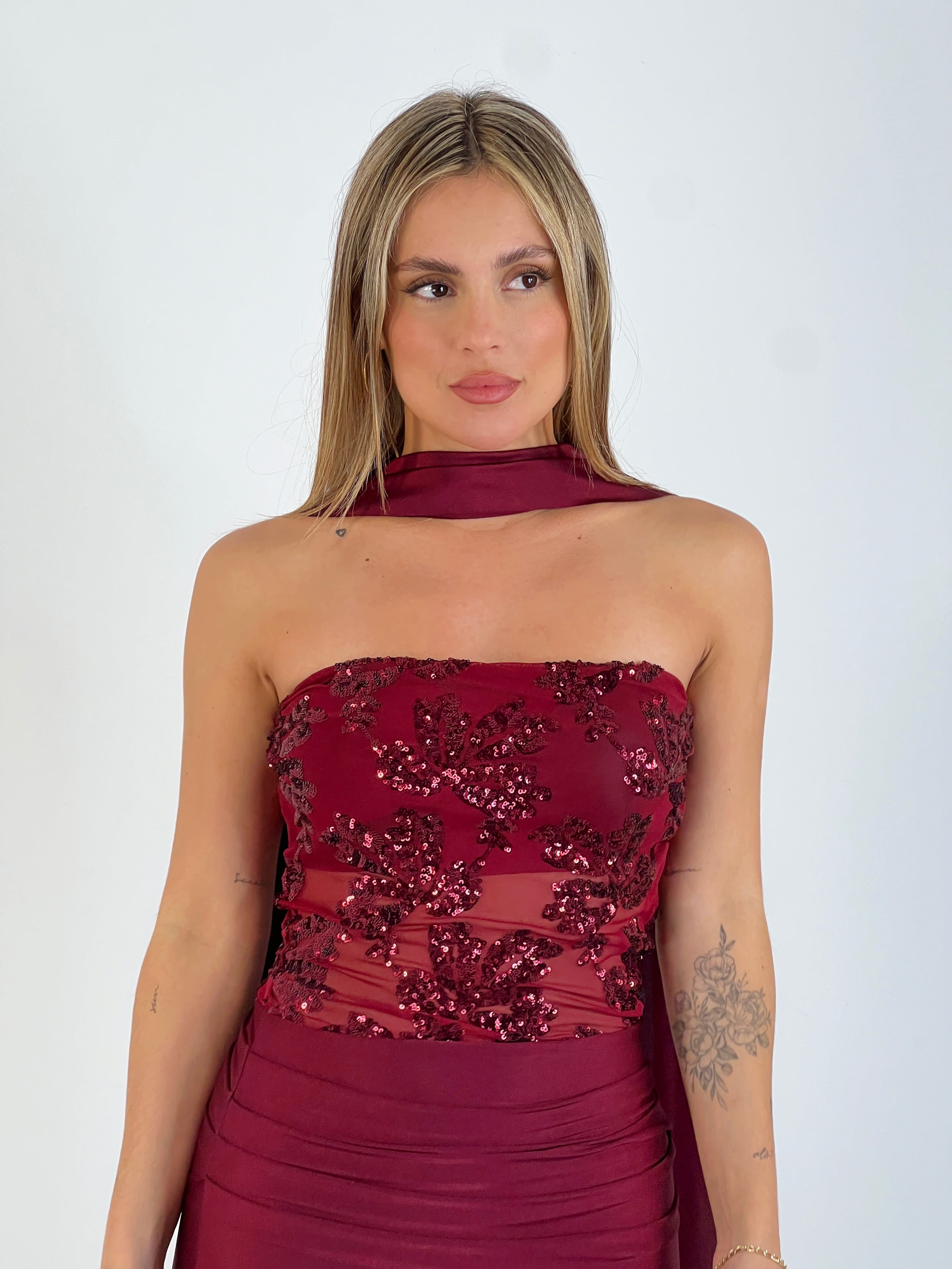 Vestido palabra de honor lentejuela - Zebra&Maduixa®