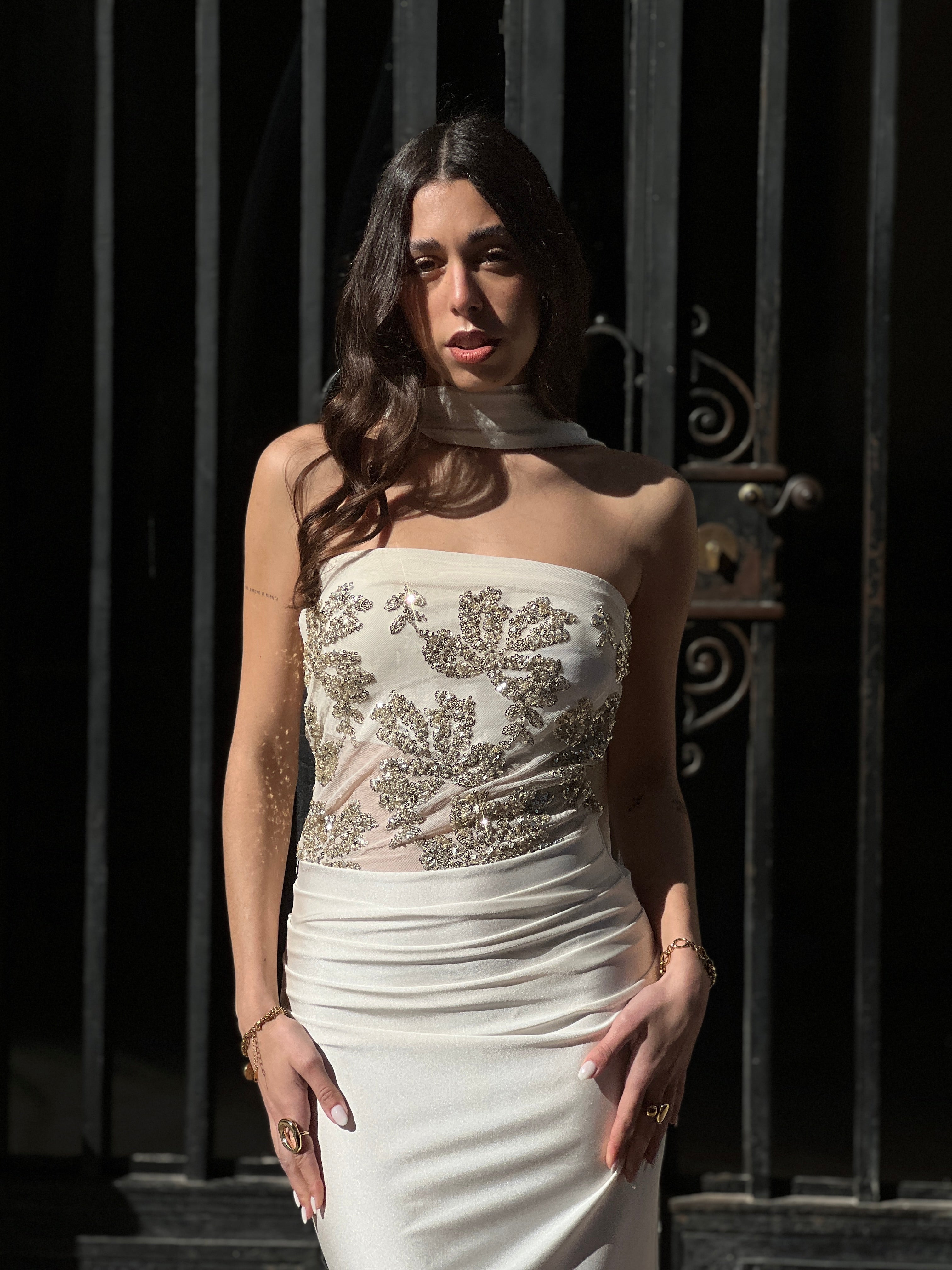 Vestido palabra de honor lentejuela - Zebra&Maduixa®