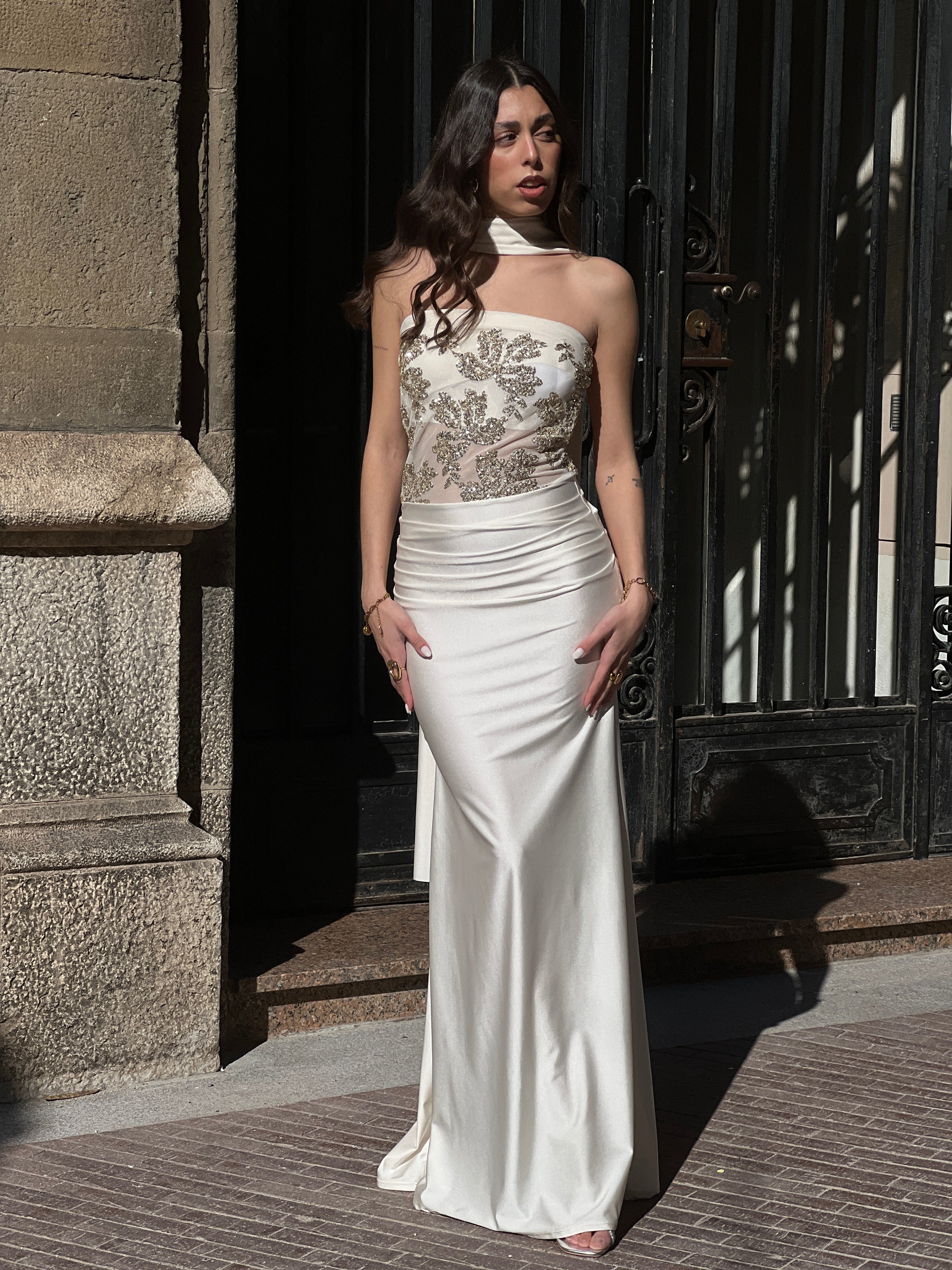 Vestido palabra de honor lentejuela - Zebra&Maduixa®