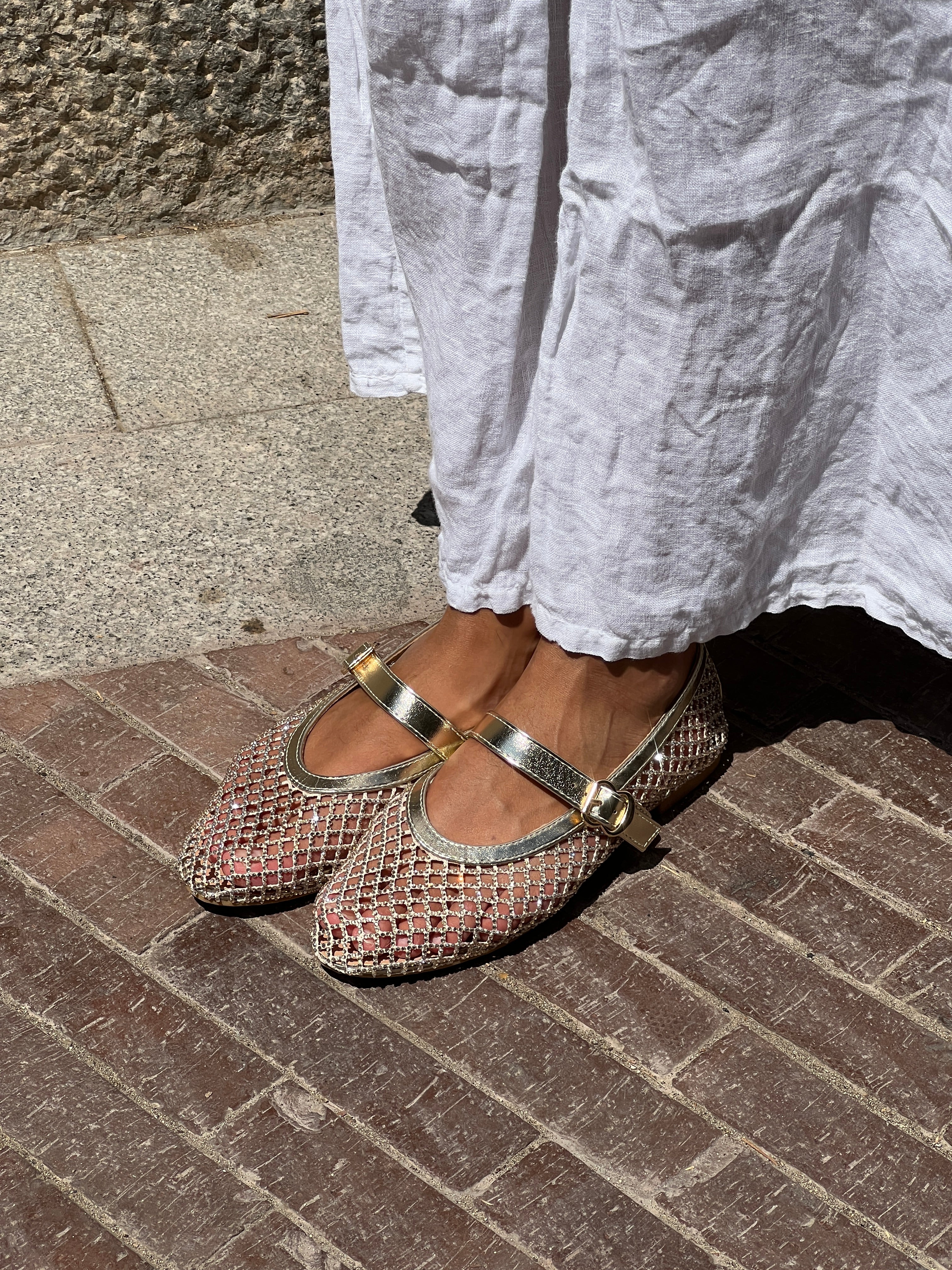 Ballet flats with mesh