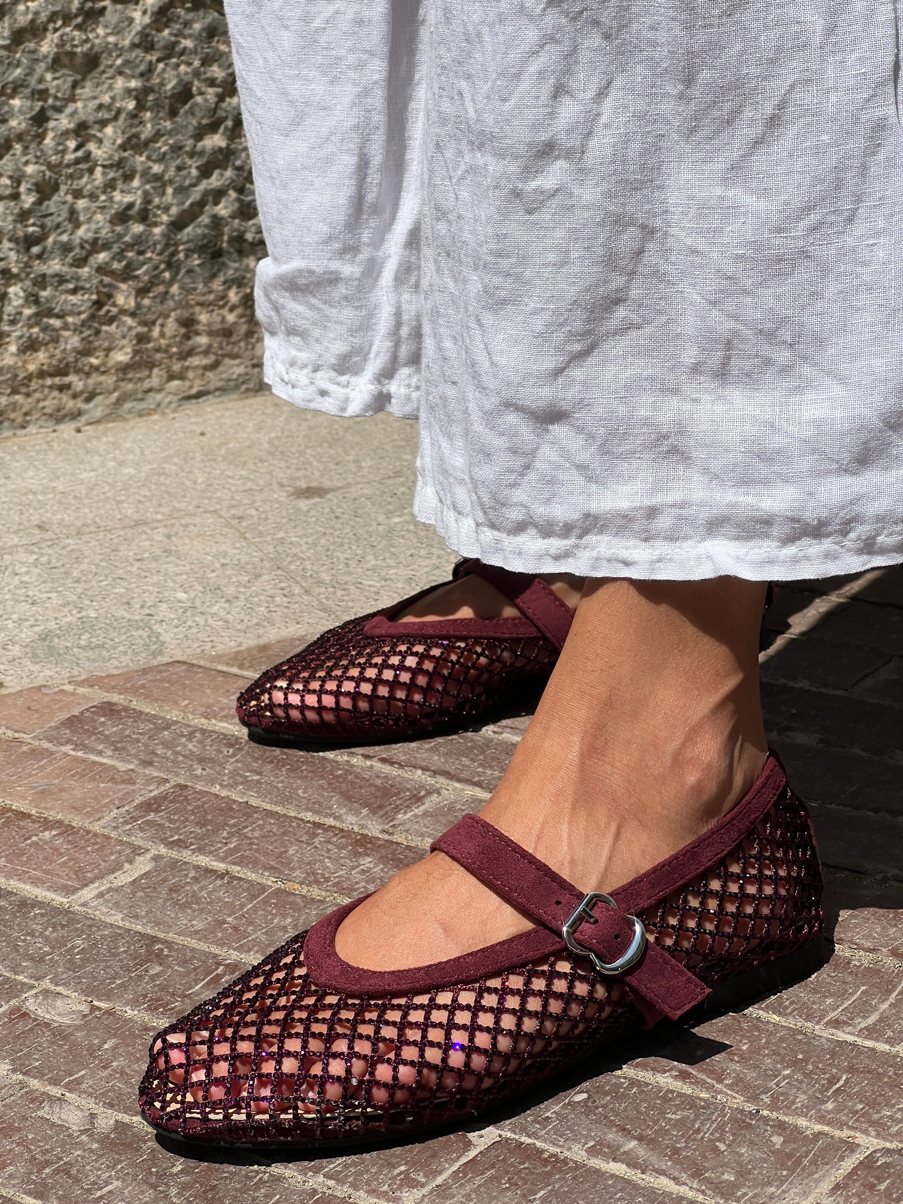 Ballet flats with mesh
