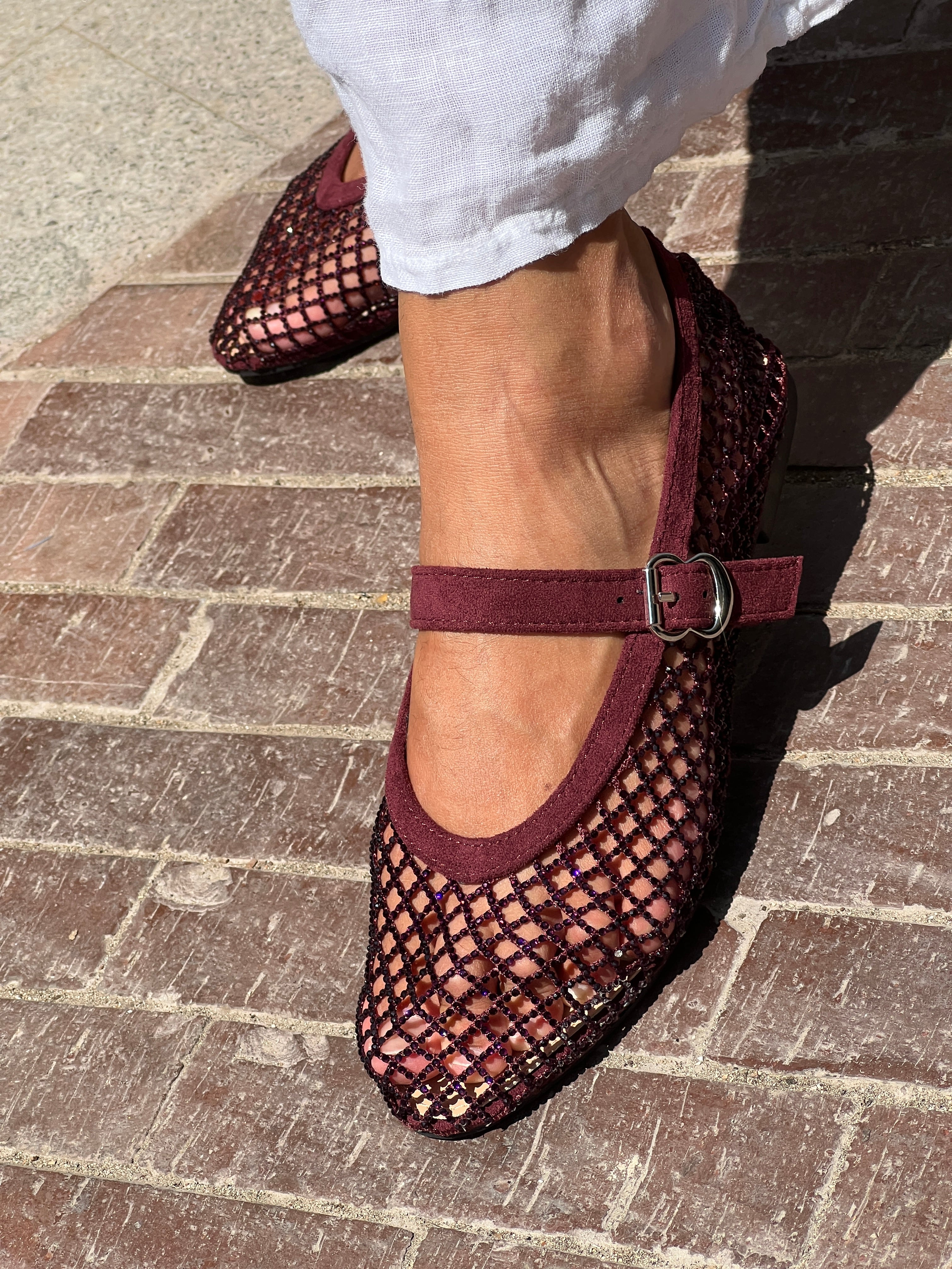 Ballet flats with mesh