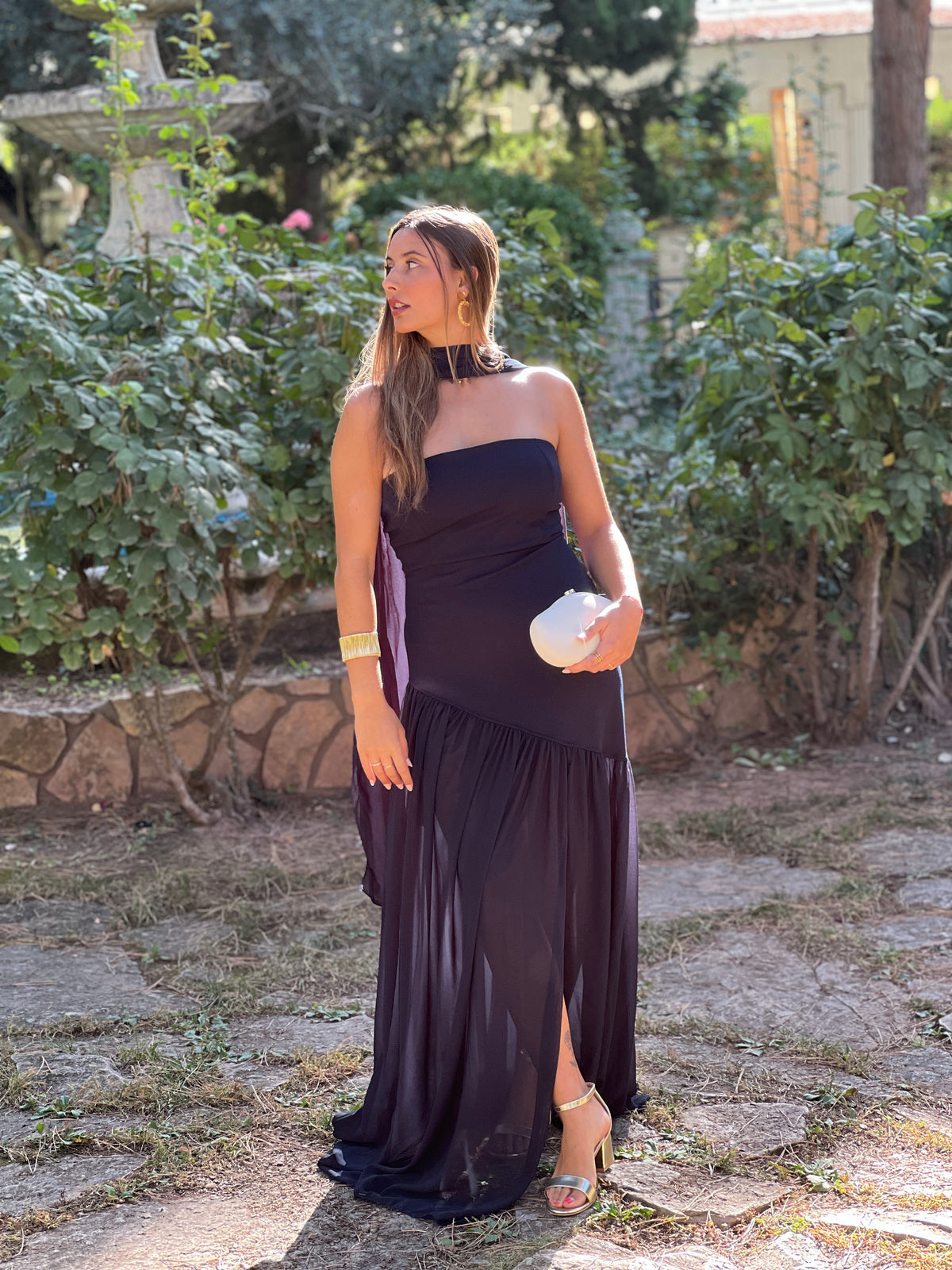 Vestido asimétrico capa Siena