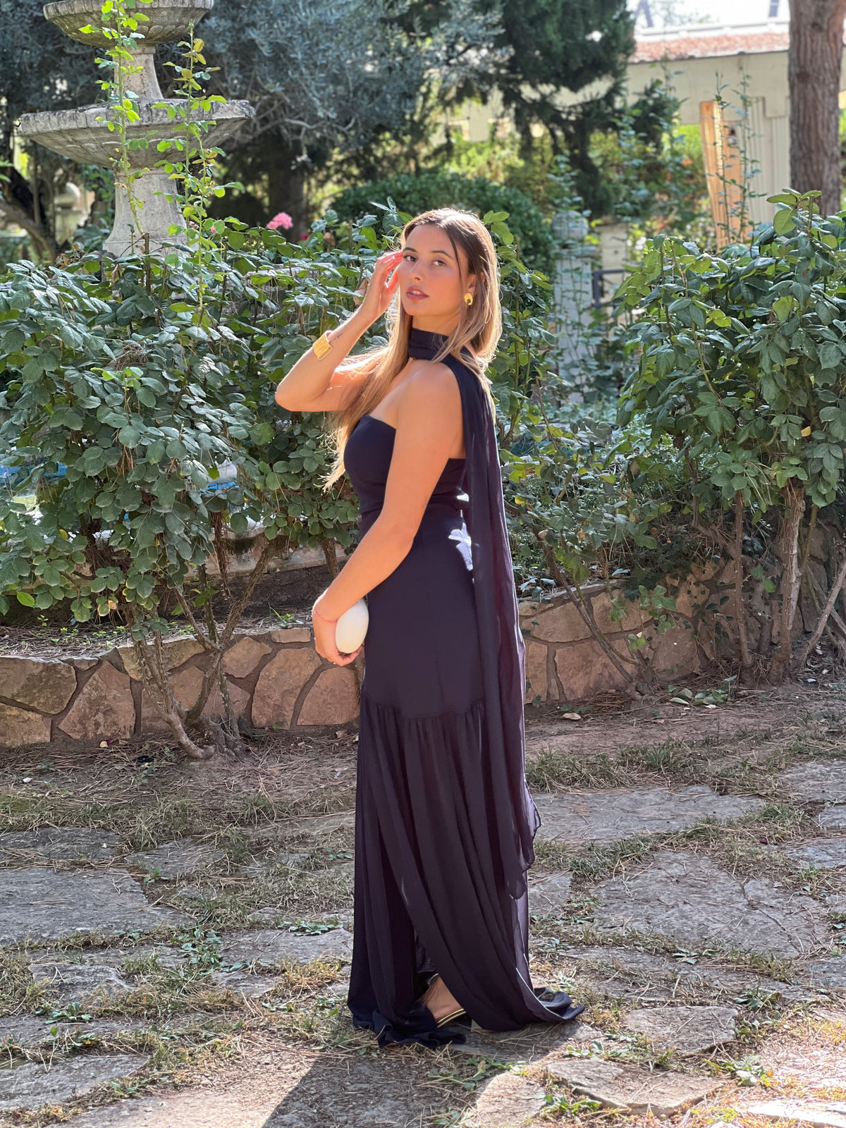 Vestido asimétrico capa Siena