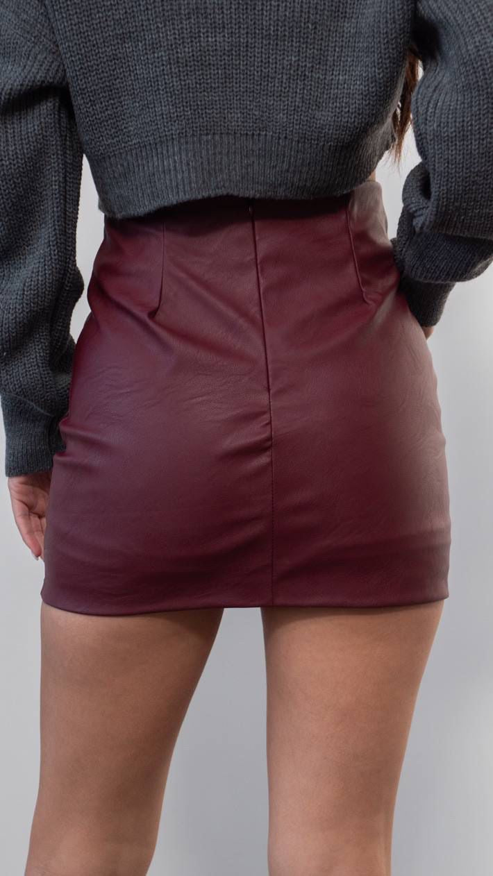 Faux leather mini skirt
