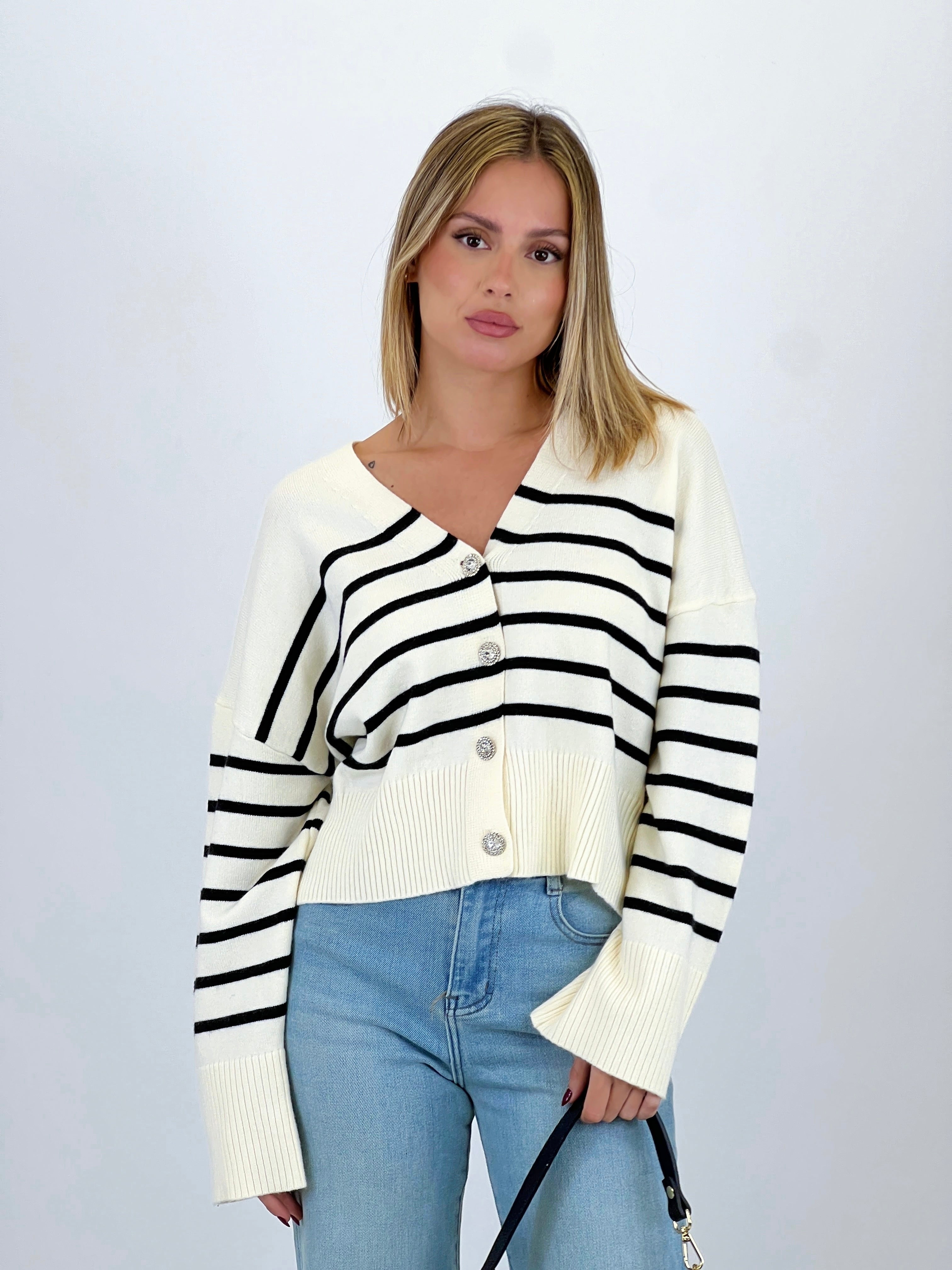 Chaqueta rayas botones