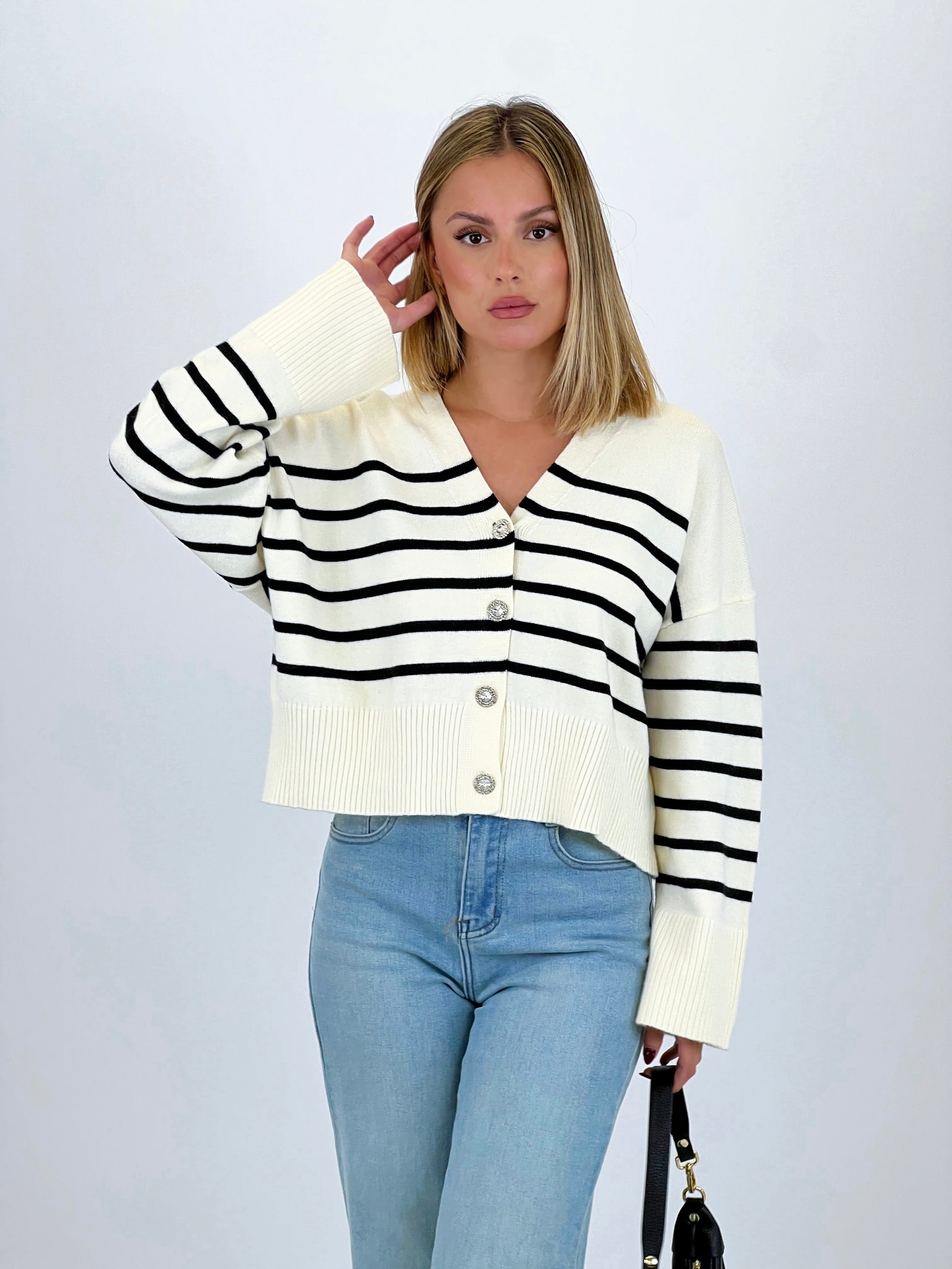 Chaqueta rayas botones