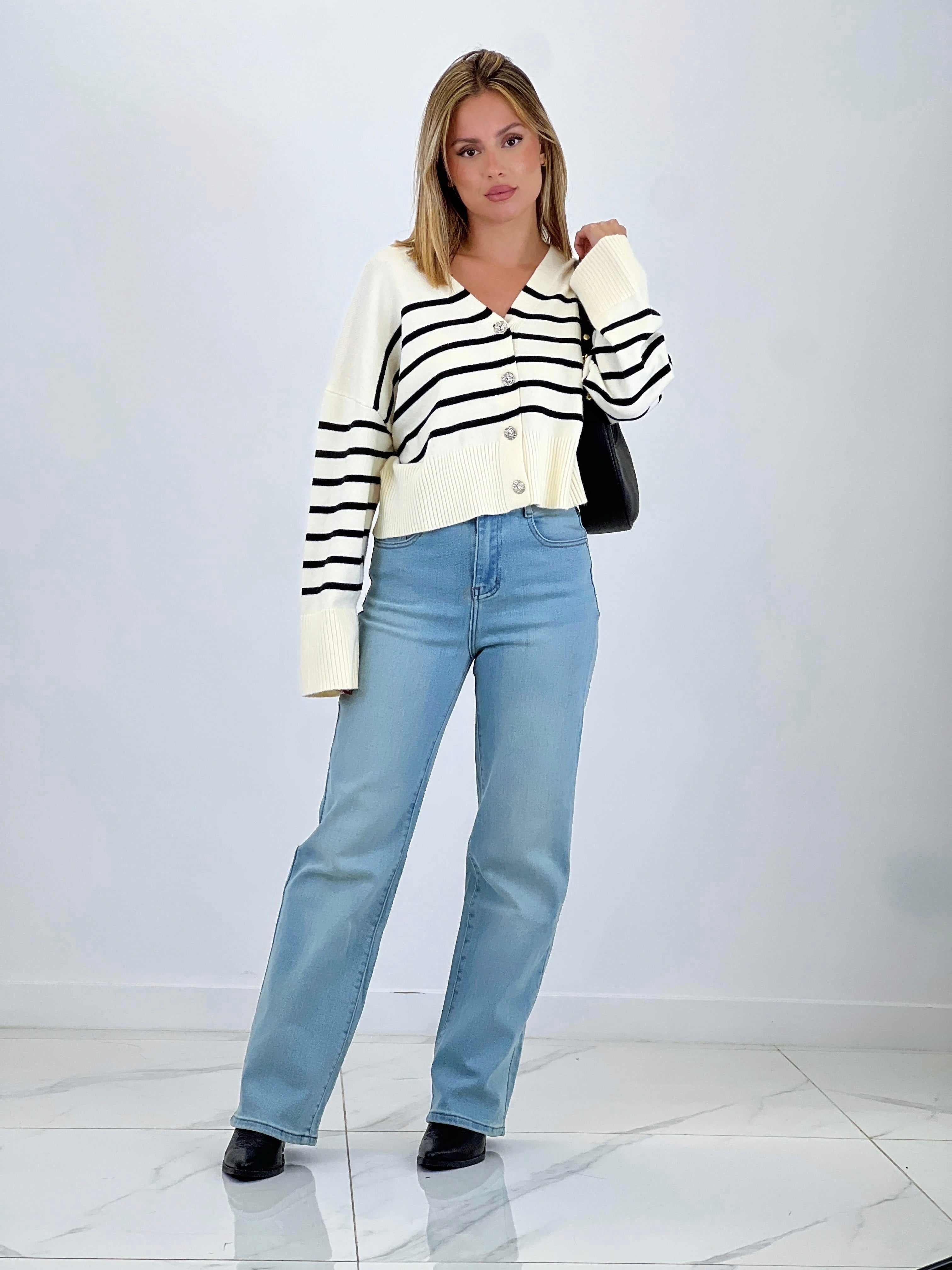 Chaqueta rayas botones