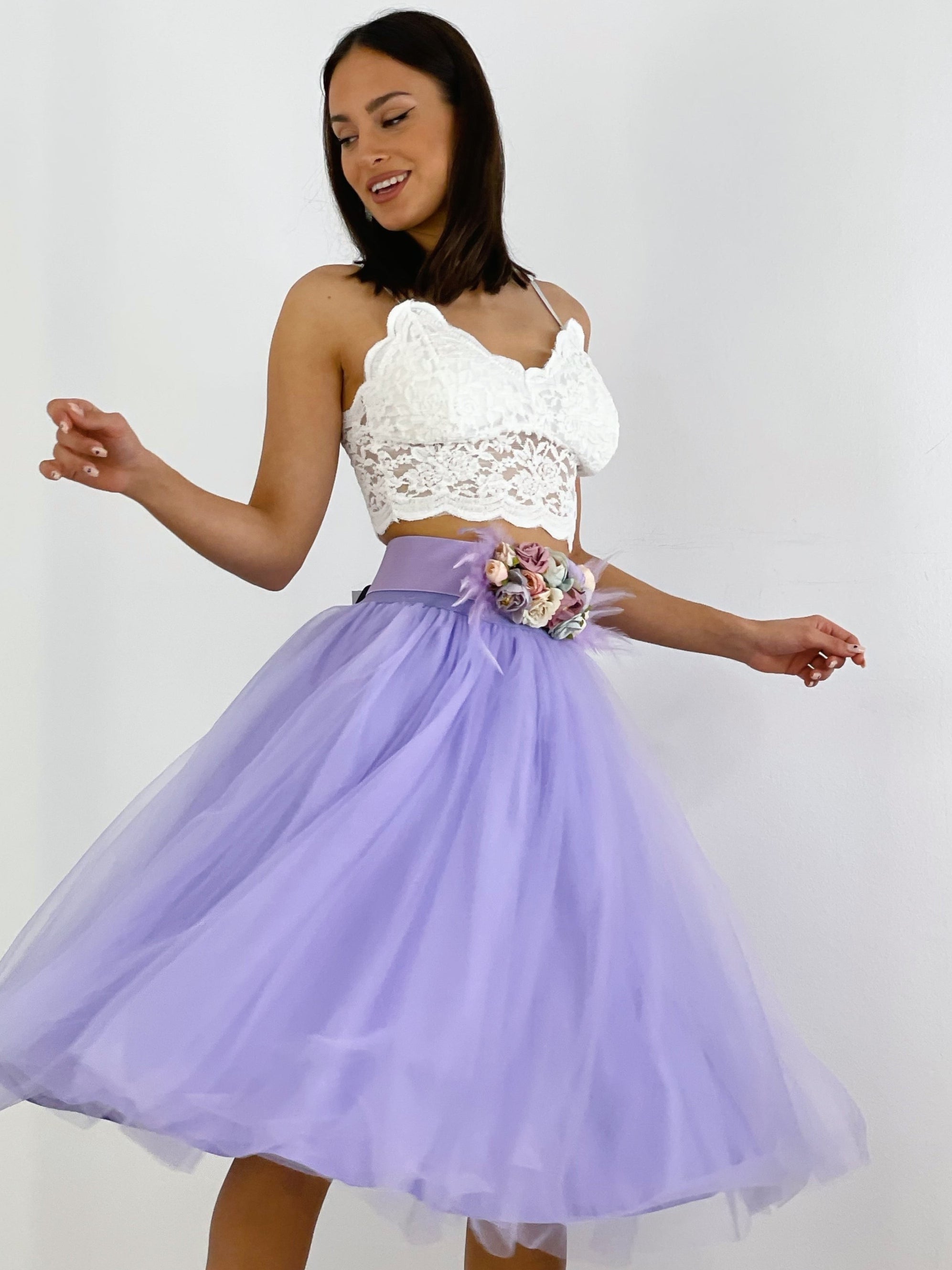 Cinturón floral con plumas goma - Zebra&Maduixa®