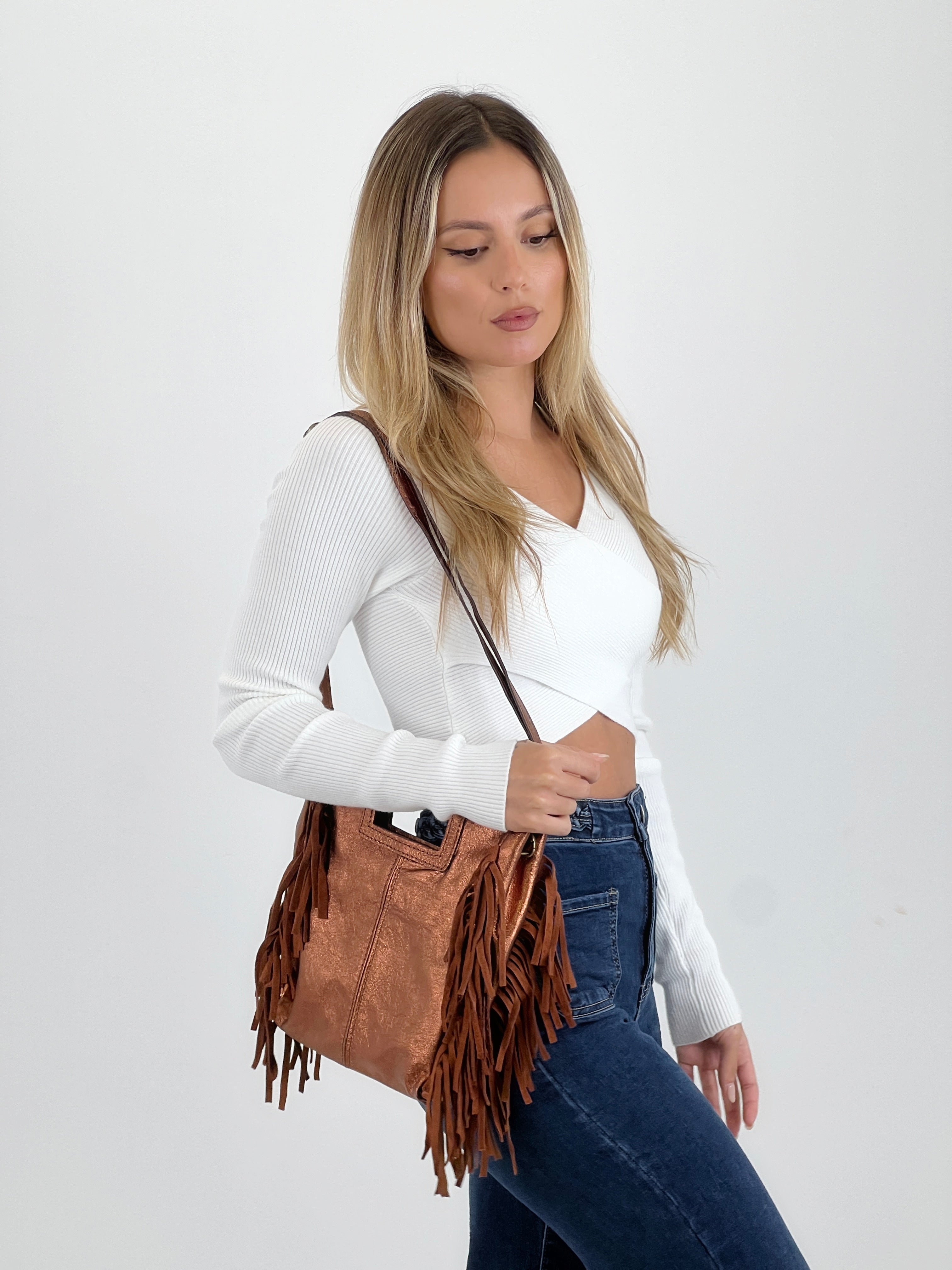 Bolso piel flecos - Zebra&Maduixa®