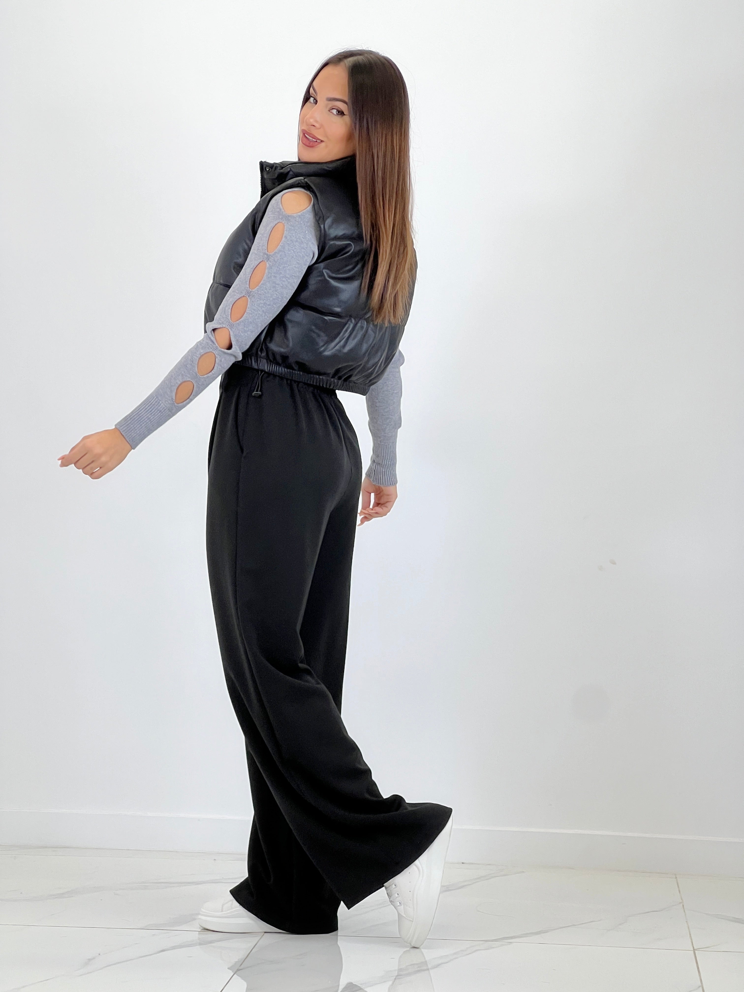 Chaleco acolchado efecto piel