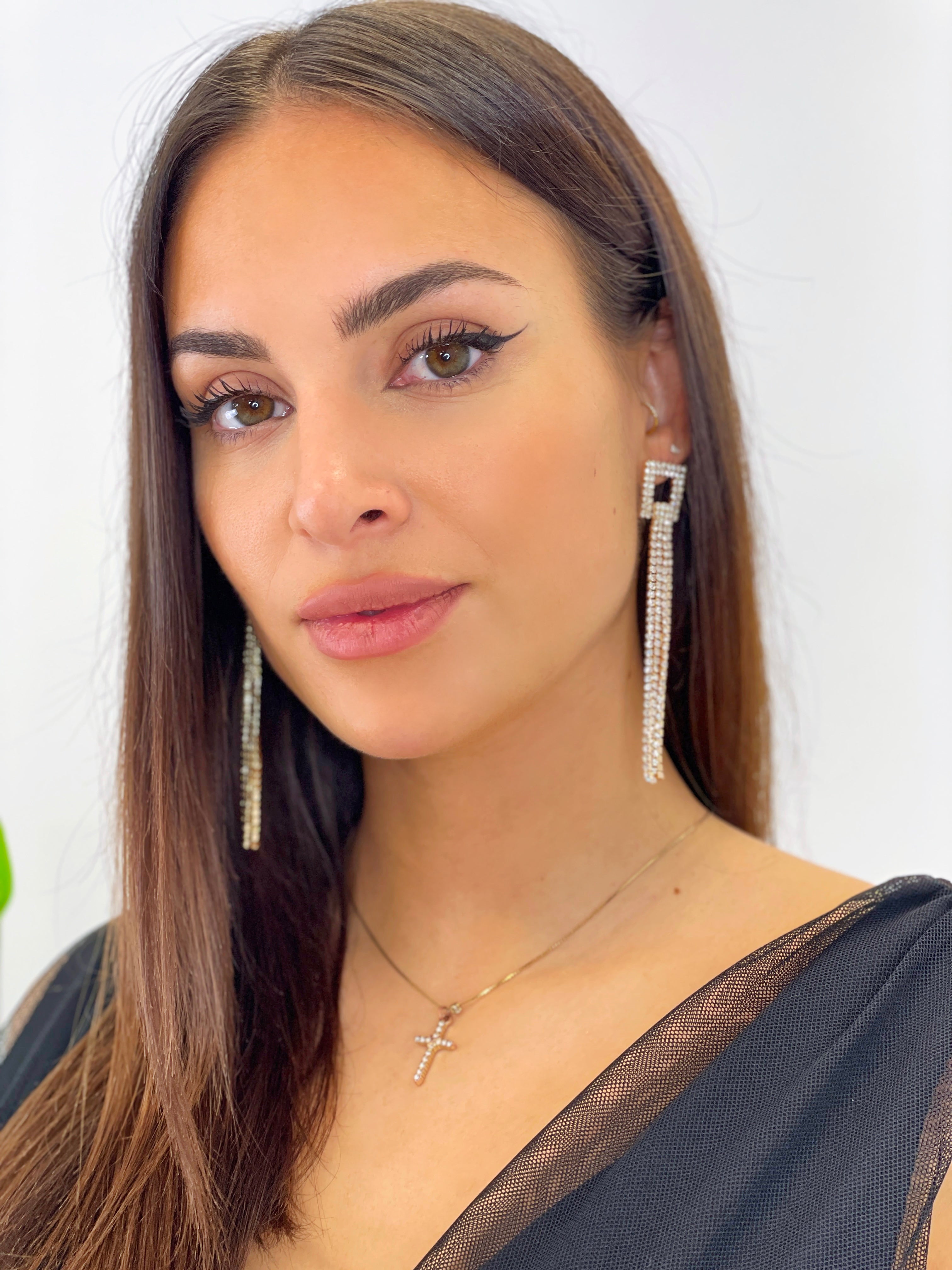 Pendientes cuadrado grande pedrería - Zebra&Maduixa®