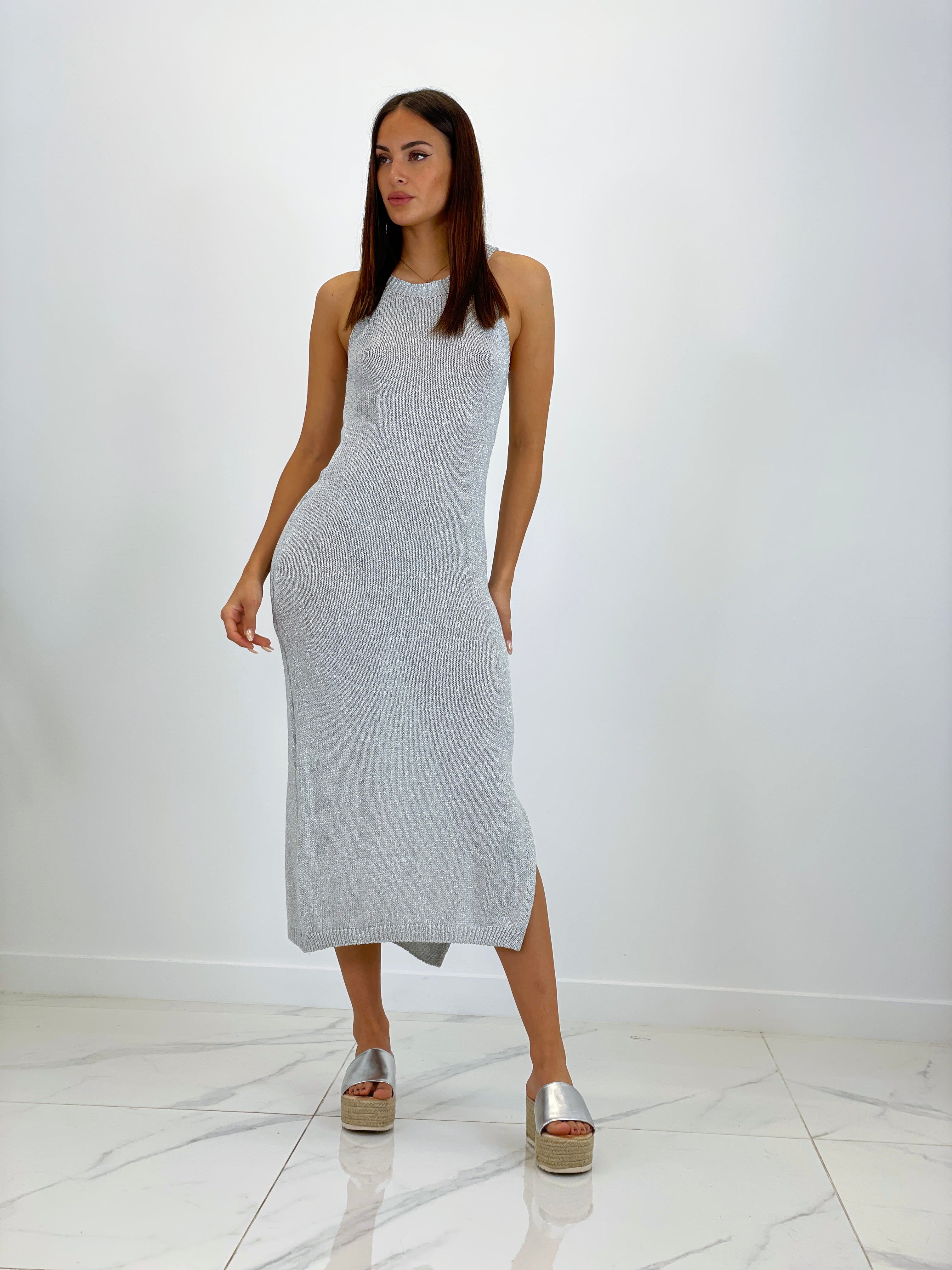 Vestido croché lurex