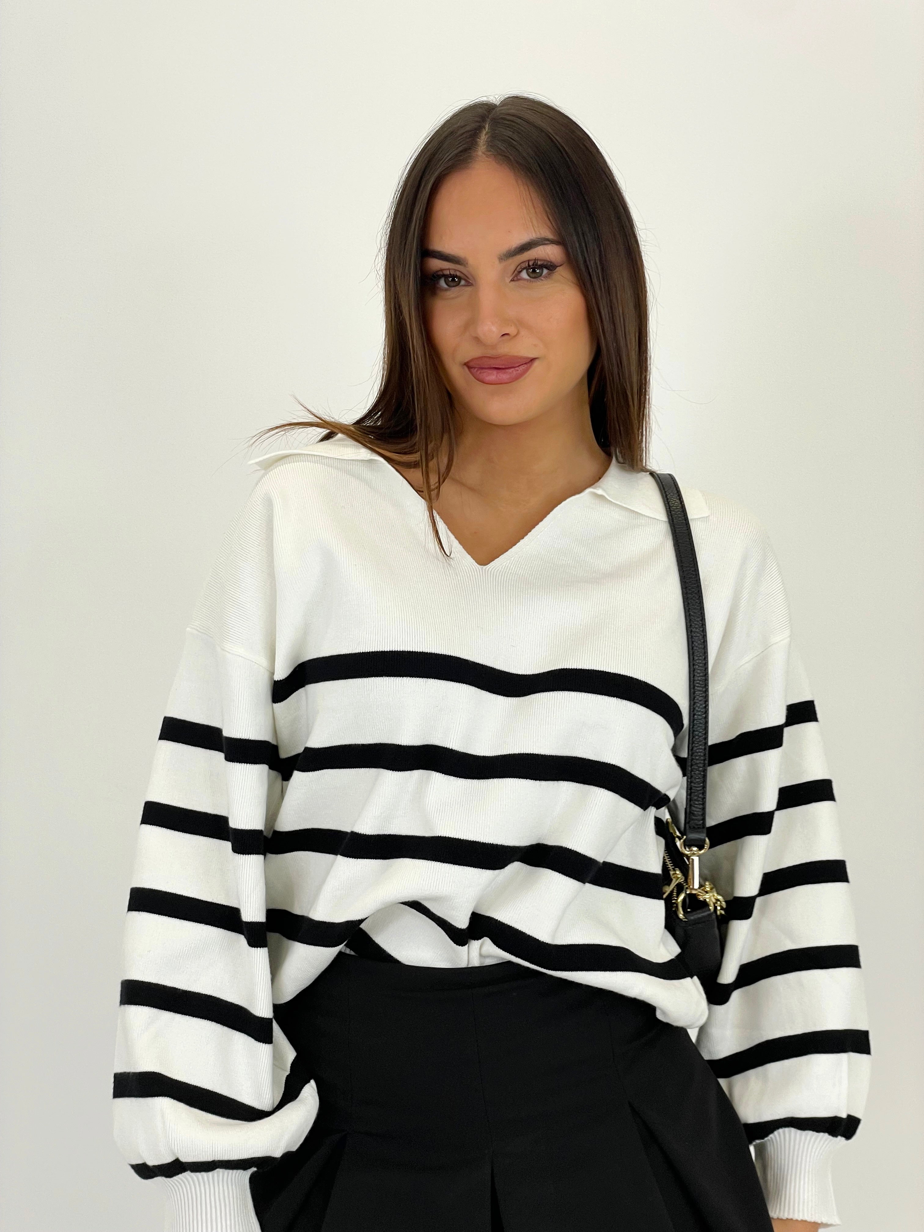 Jersey rayas cuello solapas - Zebra&Maduixa®