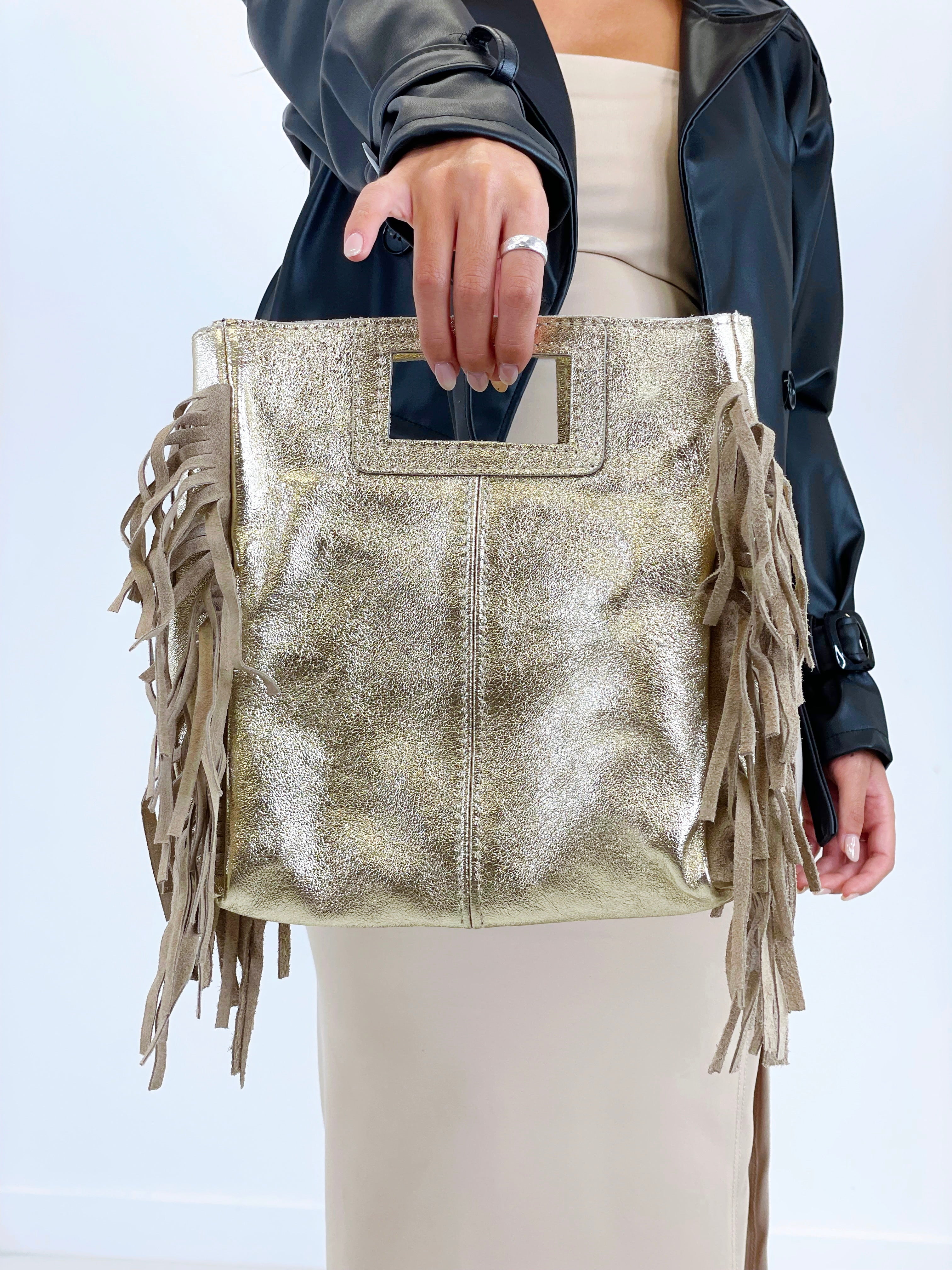 Bolso piel flecos - Zebra&Maduixa®