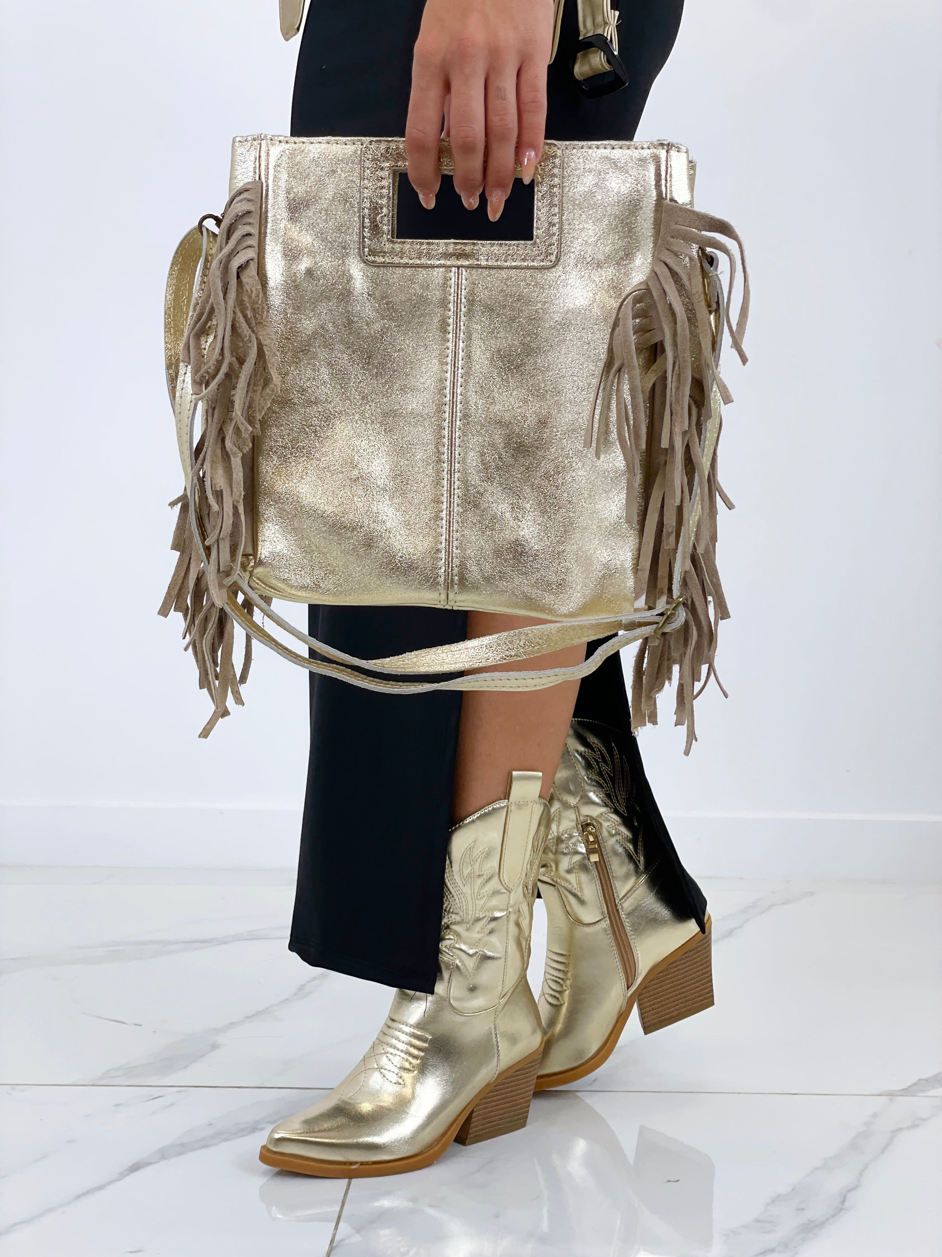 Bolso piel flecos - Zebra&Maduixa®