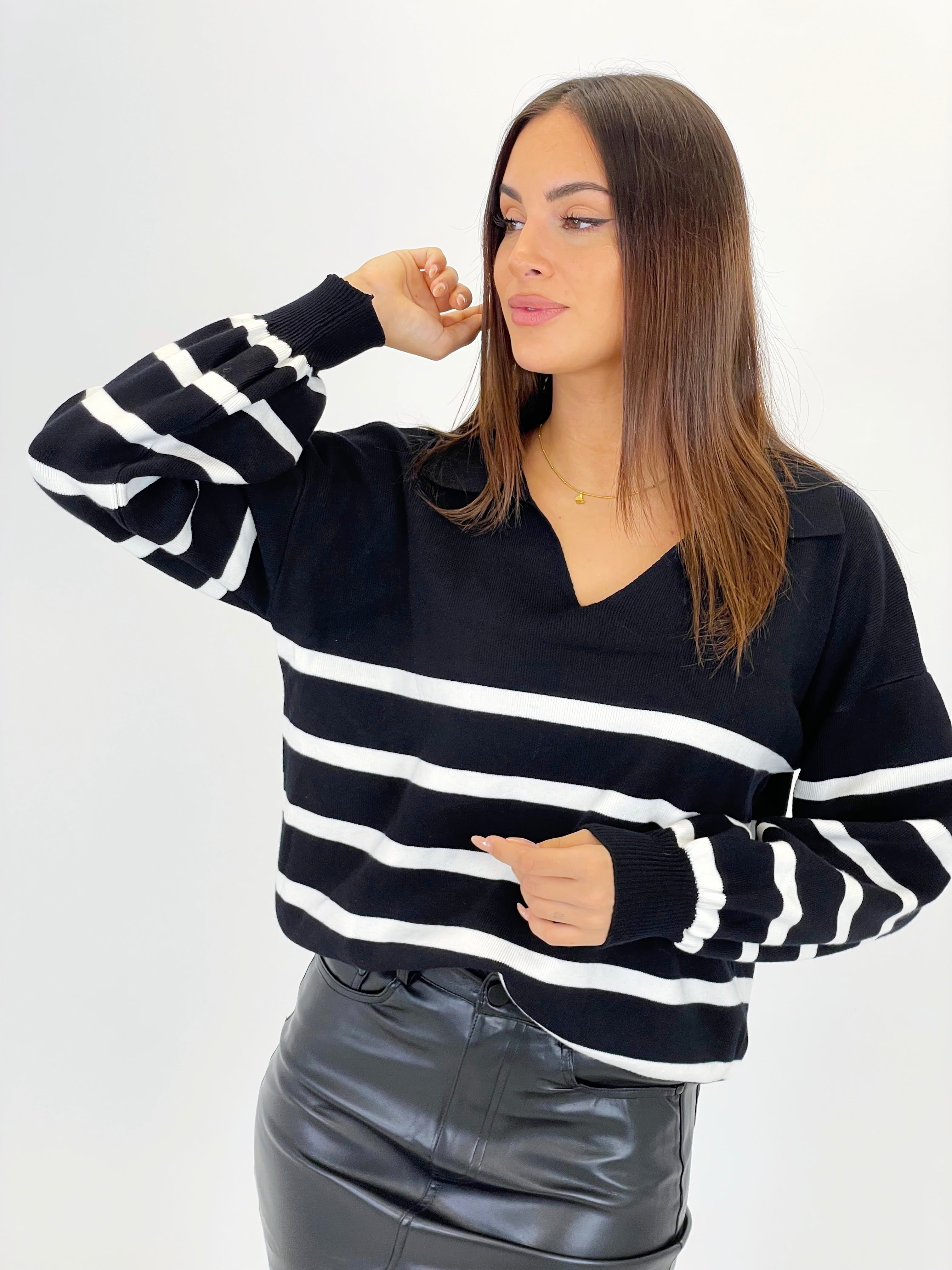 Jersey rayas cuello solapas - Zebra&Maduixa®