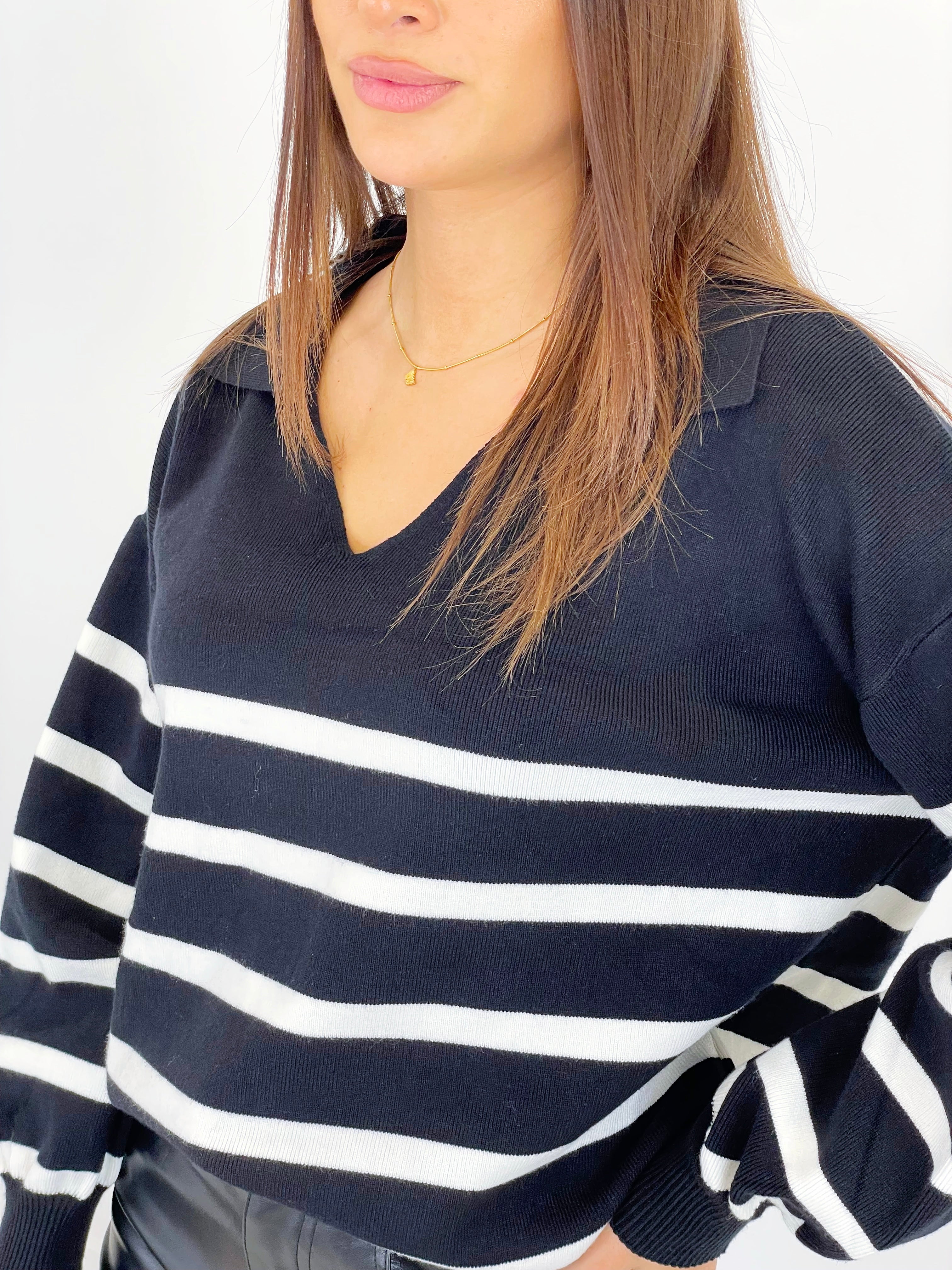 Jersey rayas cuello solapas - Zebra&Maduixa®